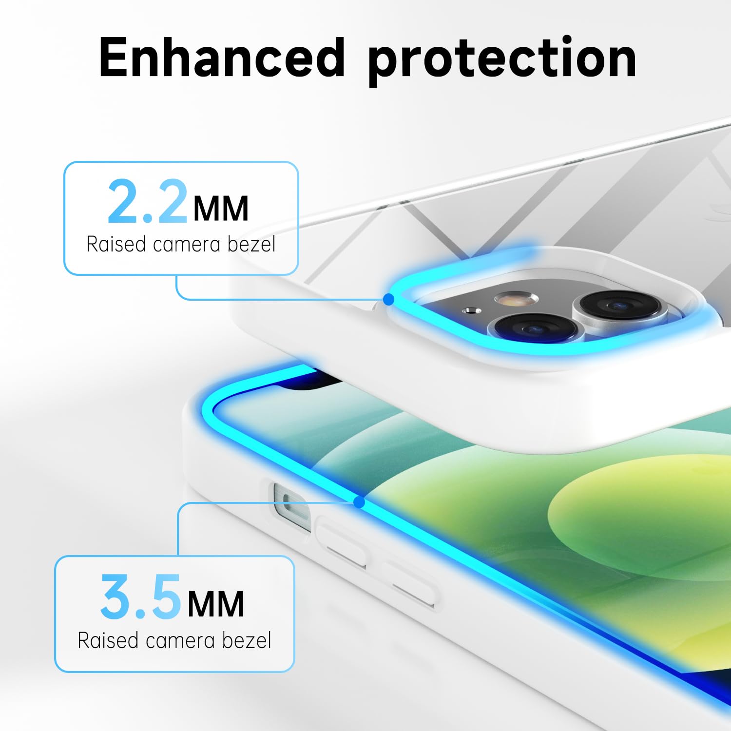 Loeoel For Iphone 12 Mini Case Clear, Transparent Hybrid 12 Mini Phone Case [Hard Plastic & Soft Silicone Bumper] Acrylic Non Ye