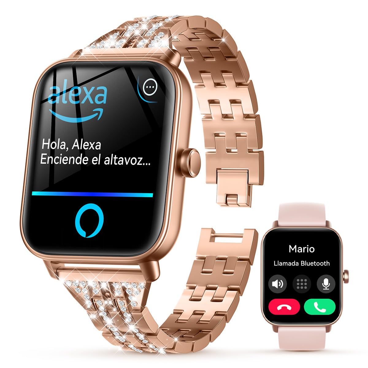 Gydom Smart Watch For Women With Diamond Jewelry Watchband, Alexa Built-In, Ip68 Waterproof Fitness Tracker With Bluetooth Call,