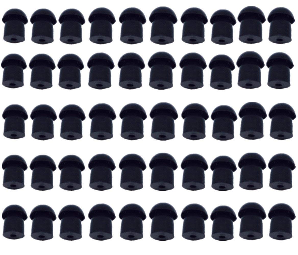 Lsgoodcare Black Silicone Rubber Replacement Mushroom EarTips Earbud Compatible with Motorola Kenwood Icom Yaesu Baofeng HYT Mid