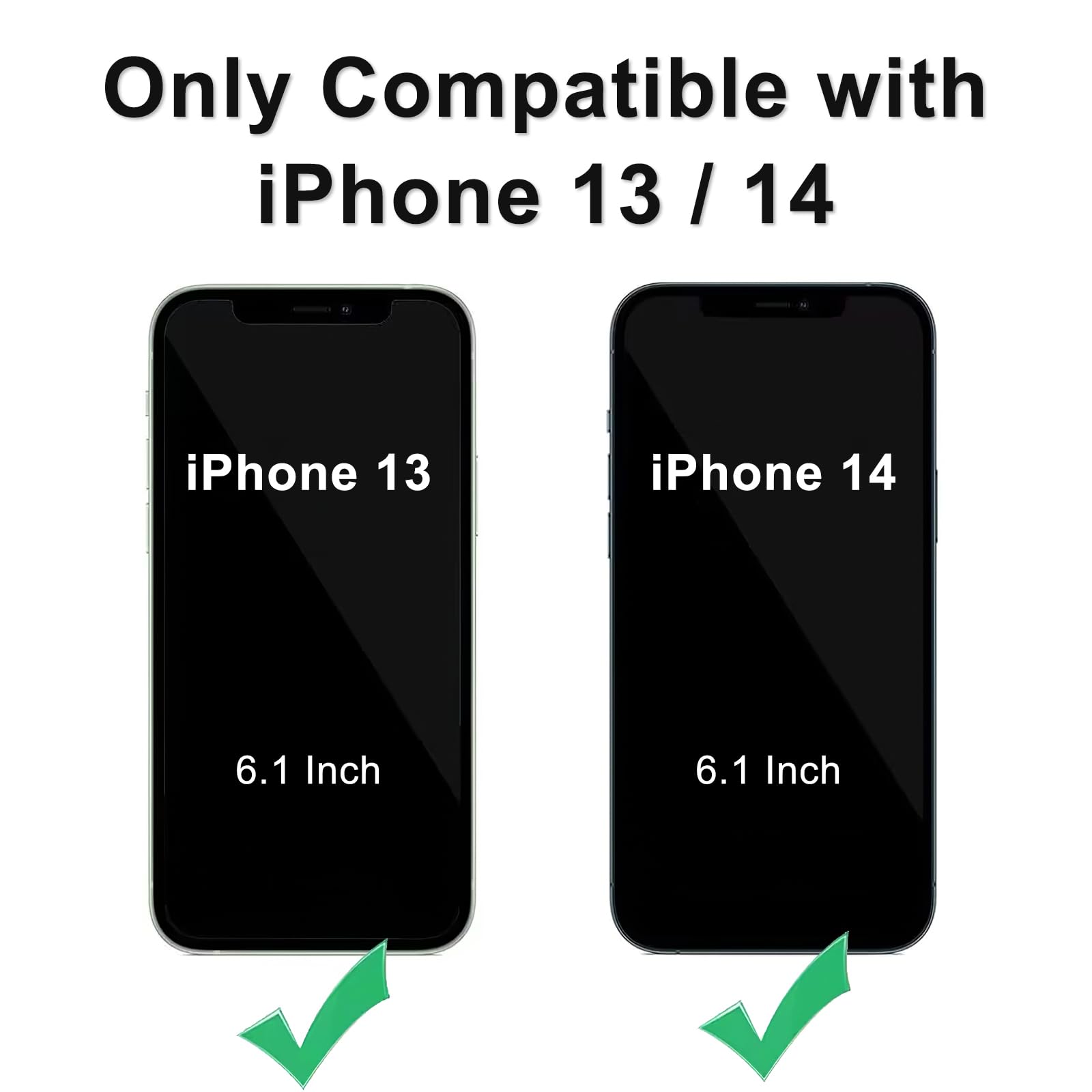 Deerlamn Case For Iphone 13/Iphone 14 6.1 Inch With Slide Camera Cover+Screen Protector(2 Packs),Rotated Ring Kickstand Military