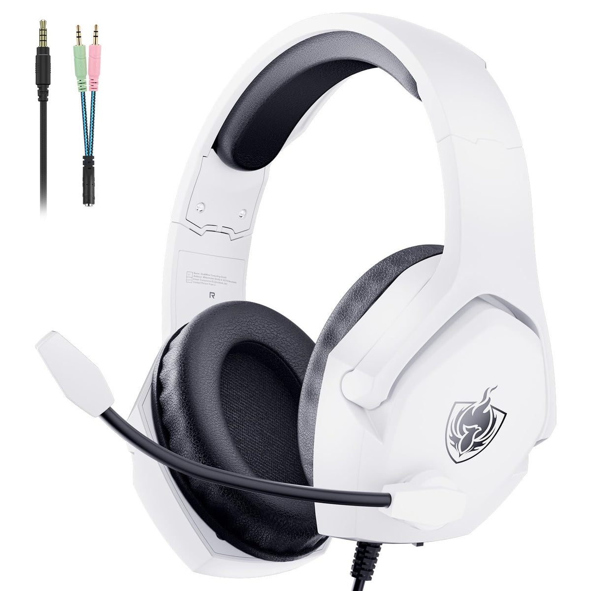 PHOINIKAS PS4 headset, bekabelde gaming hoofdtelefoon voor Xbox One, PC