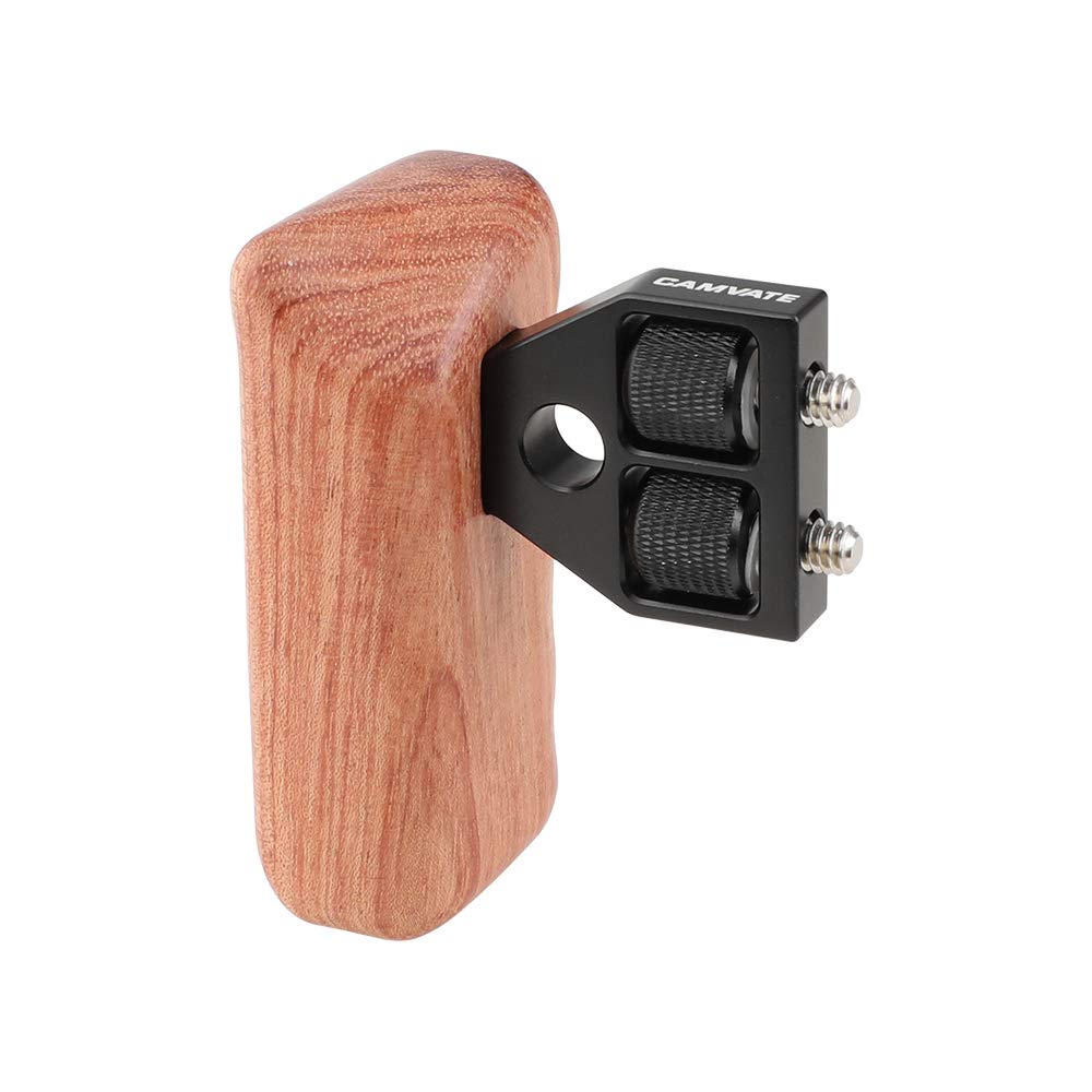 CAMVATE DSLR Wood Wooden Handle Grip Mount Support for DV Video Cage Rig (Left Hand) - 1242
