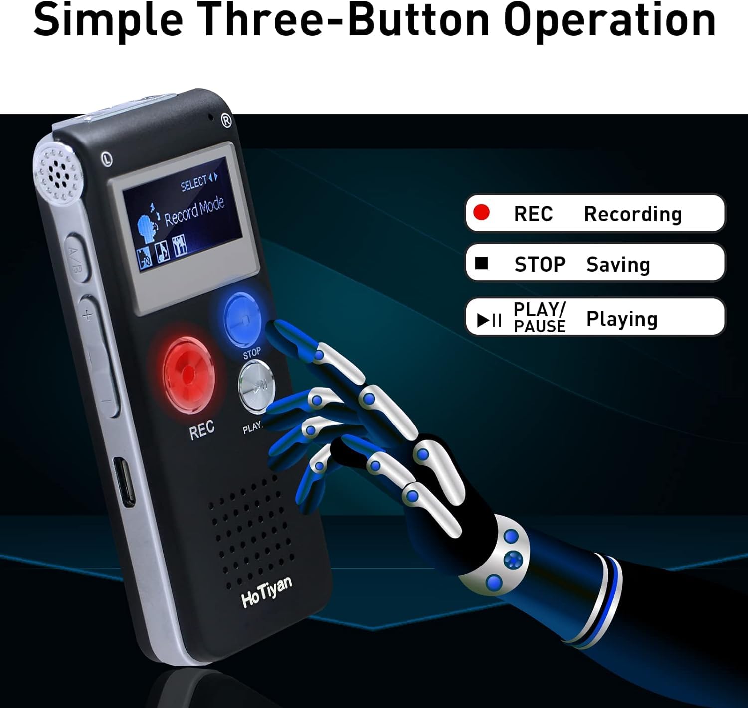 Digital Voice Recorder Audio Recording   64Gb Audio Recorder With Playback Voice Activated Recorder For Lectures Meetings Interv