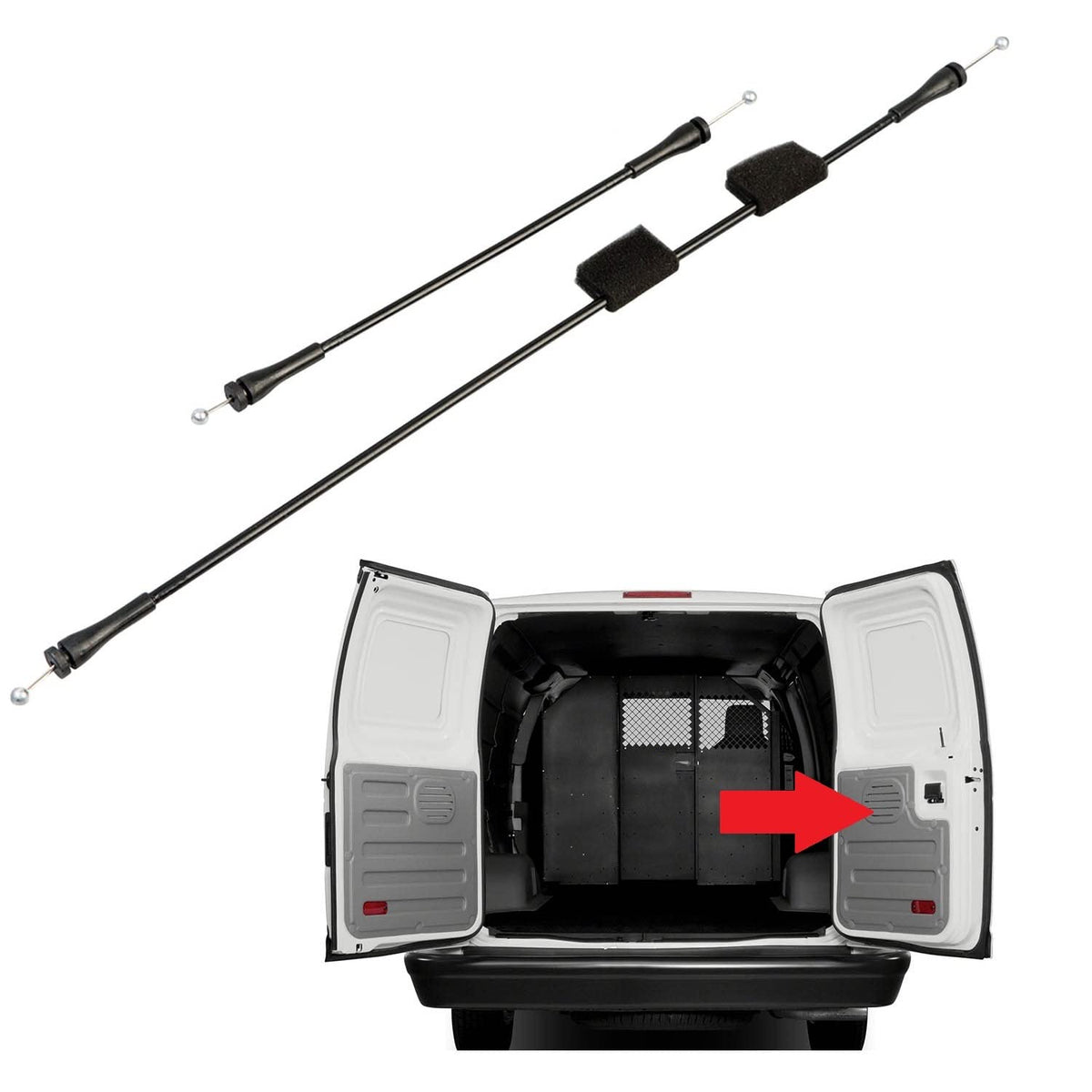 Door Latch Cable Rear Right Side Compatible With Ford E150 E250 E350 E450 E550 Econoline Van 1992 2014 Rear Cargo Door Latch Rel