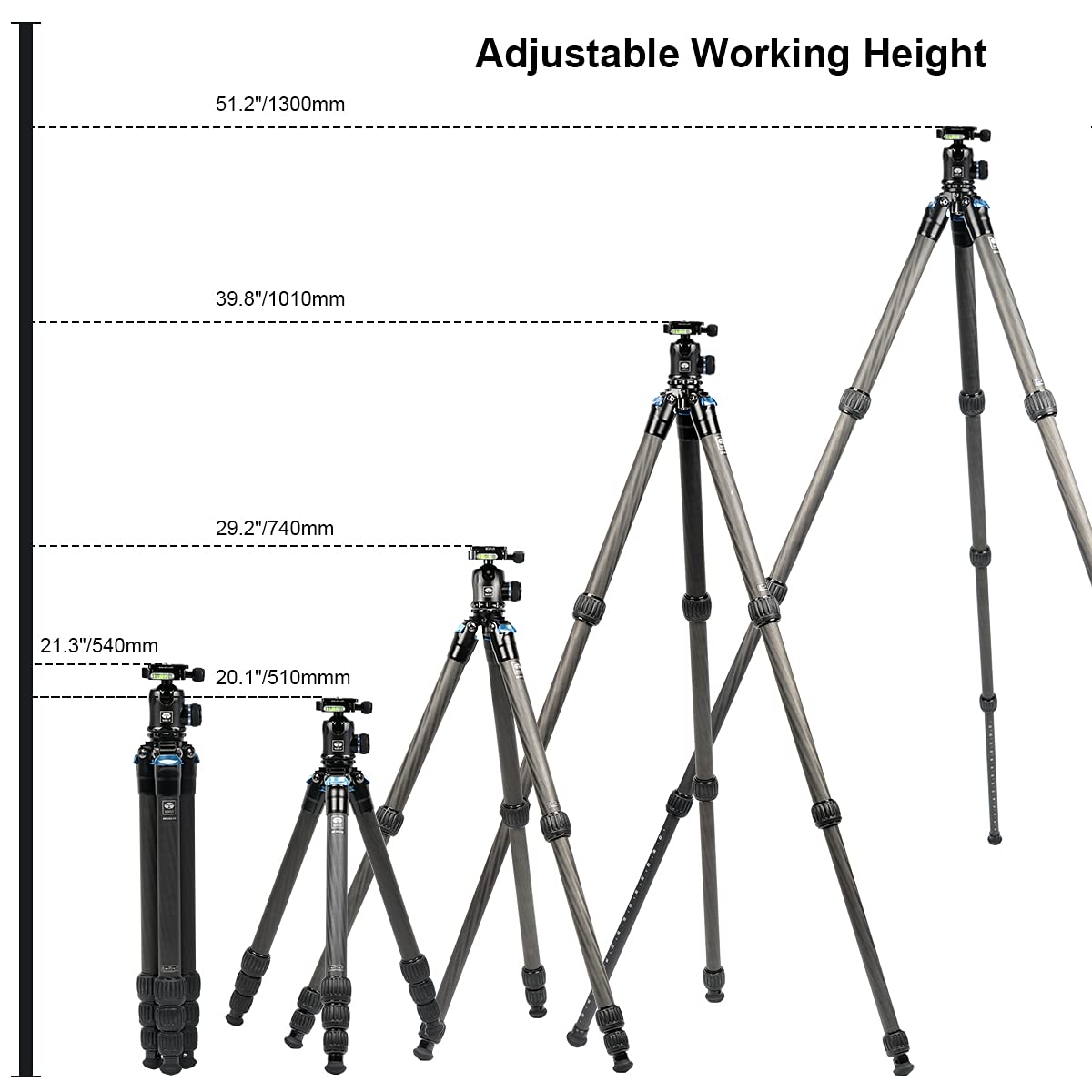 Sirui Am 284 Camera Tripod Carbon Fiber Professional Tripod With K20X Ball Head Load 55Lb (Am 284+K20X)