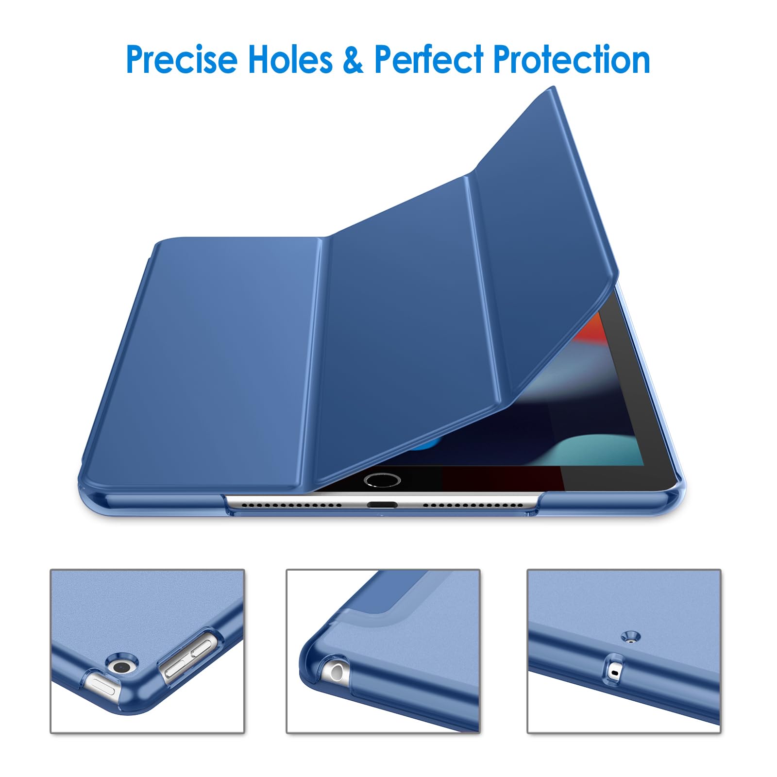 Jetech Case For Ipad 10.2-Inch (2021/2020/2019 Model, 9/8/7 Generation), Auto Wake/Sleep Cover (Navy)