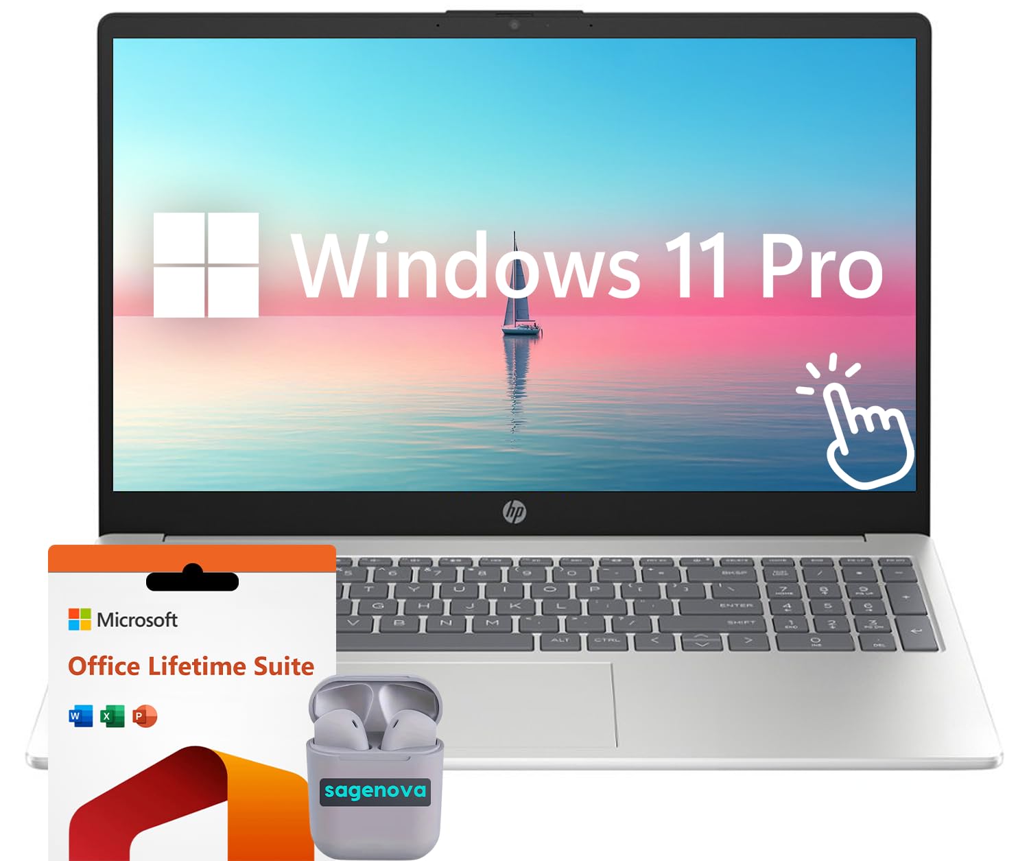 HP 15.6 LED Touchscreen Business Laptop Computer, 8GB RAM 1TB SSD, AMD Ryzen 5 7520U Processor, Windows 11 Pro Laptop with Micro