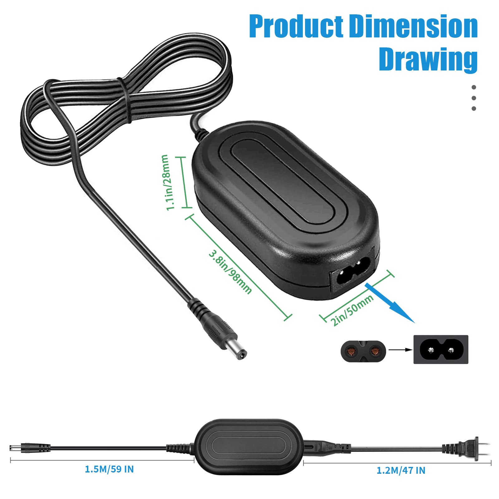 Gonine For Sony Zv 1 Zv1 Dummy Battery Ac Ls5 Continuous Power Supply Ac Adapter Np Bx1 Dk X1 Dc Coupler Kit For Sony Cybershot Zv1 Zv 1 Ii, Zv 1F Dsc Rx1 Rx1R, Rx100 Ii Iii Iv V Vi Vii Cameras.
