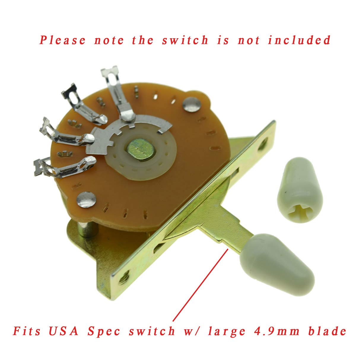 Kaish 2Pcs Guitar 5 Way Switch Tip Switch Cap Switch Knob For Usa Strat/Stratocaster Mint Green