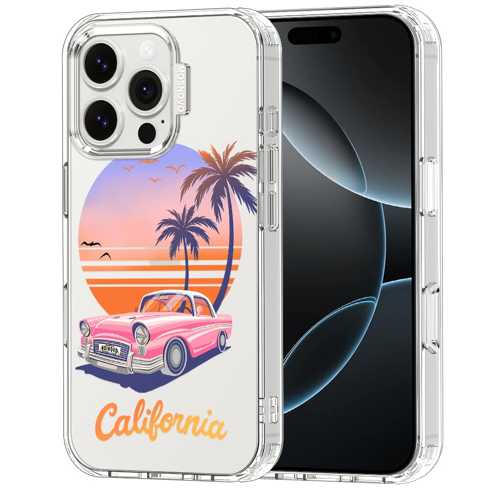 MOSNOVO for iPhone 16 Pro Case, Shockproof Military-Grade Protection 6.6ft Drop Tested, Clear Phone Case for iPhone 16 Pro, Cali