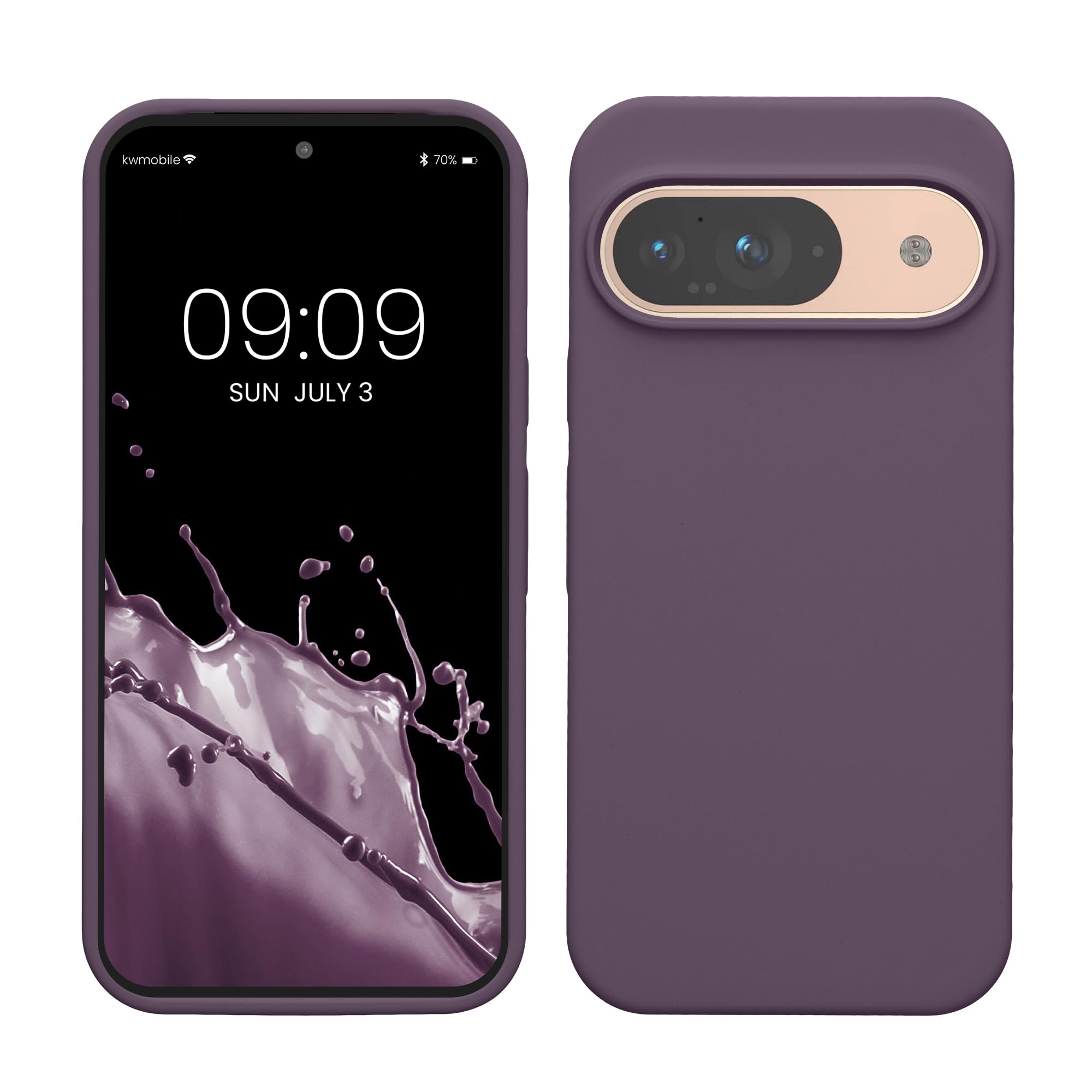 kwmobile Case Compatible with Google Pixel 9 / Pixel 9 Pro Case - TPU Silicone Phone Cover with Soft Finish - Pale Iris