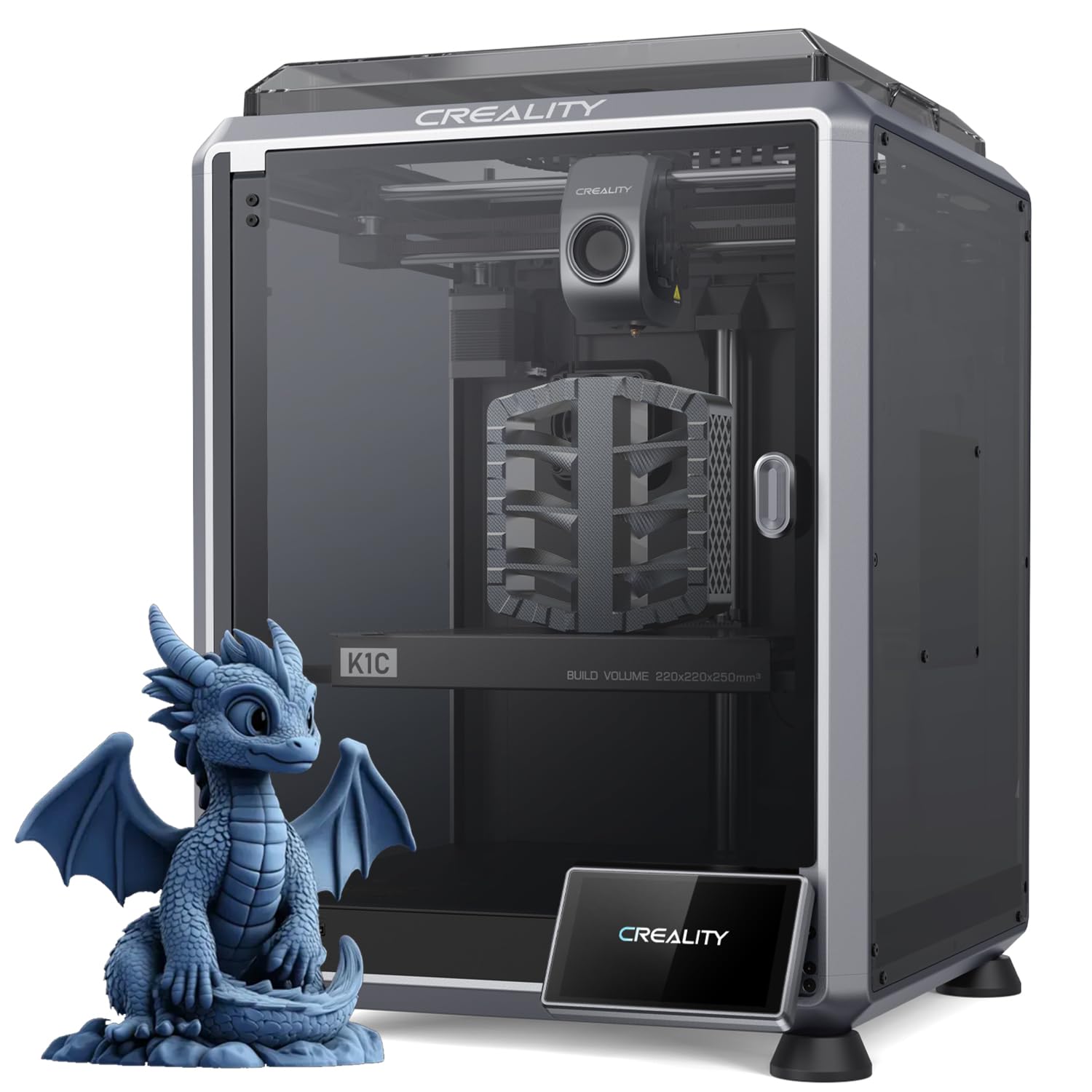 [2024 New] Creality K1C 3D Printer Up to 600mm/s Fast Speed, Reliable Carbon Fiber Printing, Anti-Vibration Design, Auto Calibra