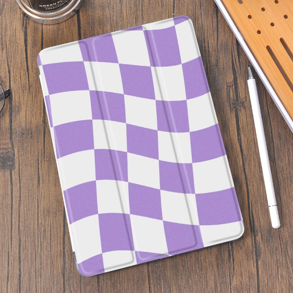 Idocolors Grid Pad Case White Case For Ipad 7Th/8Th/9Th Generation (Ipad 10.2 Inch Case 2019/2020/ 2021) Checkered Case Girly An
