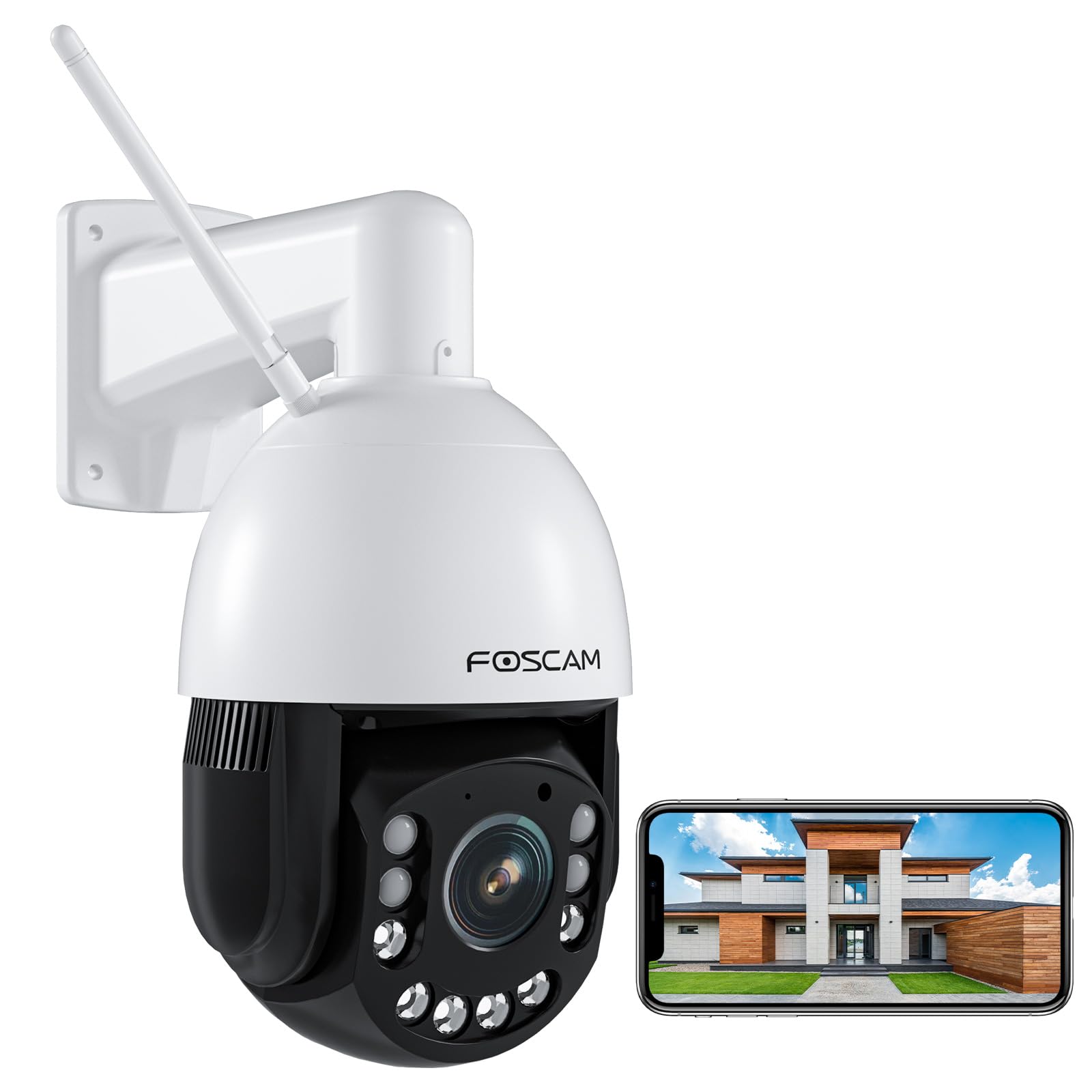 Foscam 4Mp Wifi Outdoor Camera, 18X Optical Zoom With Auto Tracking, 2.4/5Ghz Wifi Camera For Home Security, Person Vehicle Dete