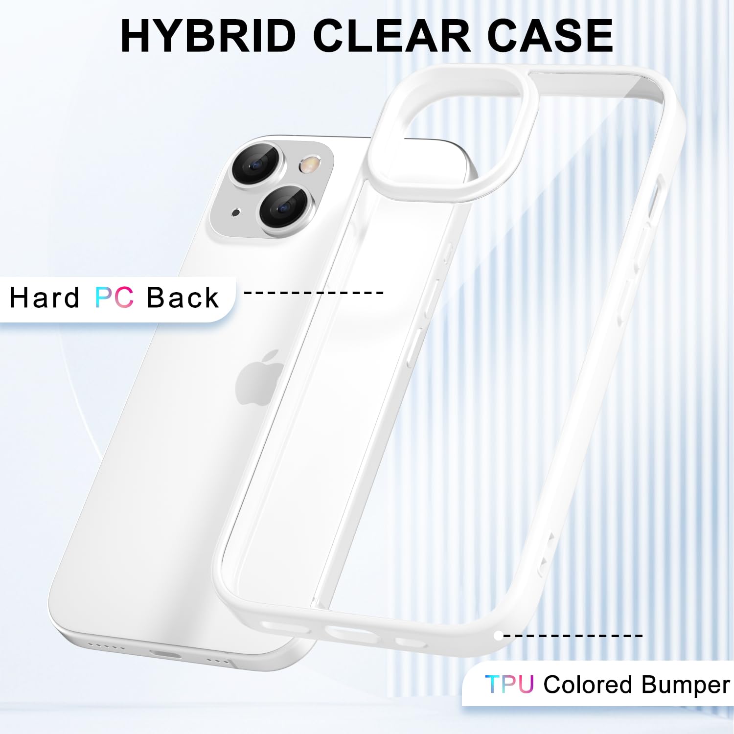 Loeoel For Iphone 15 Plus Case Clear, Transparent Hybrid 15 Plus Phone Case [Hard Plastic & Soft Silicone Bumper] Acrylic Non Ye
