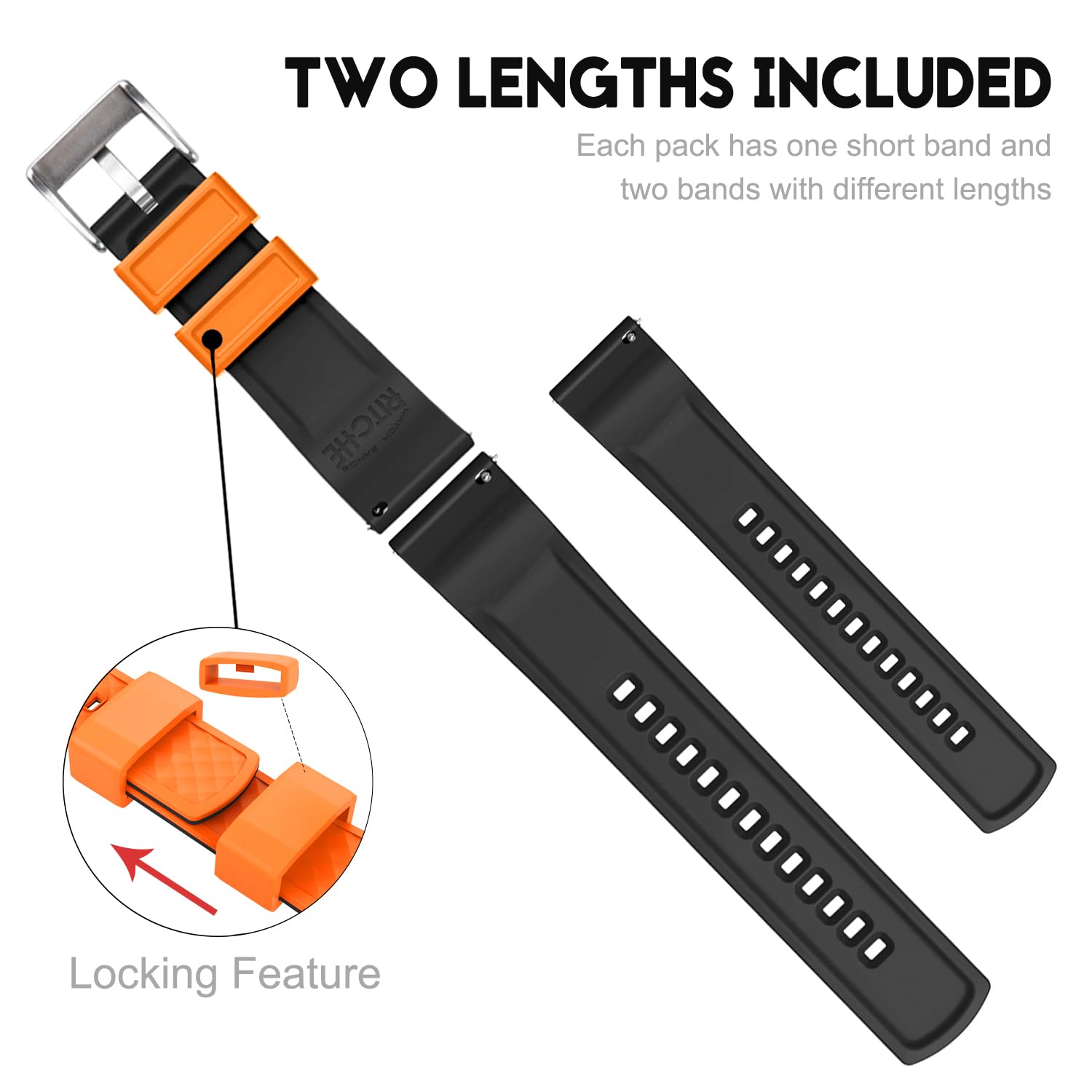 Ritche Christmas Gift 20Mm Silicone Watch Band Compatible With Samsung Galaxy Watch 4/5/ 5 Pro, 40Mm/ 45Mm Band 20Mm Quick Relea