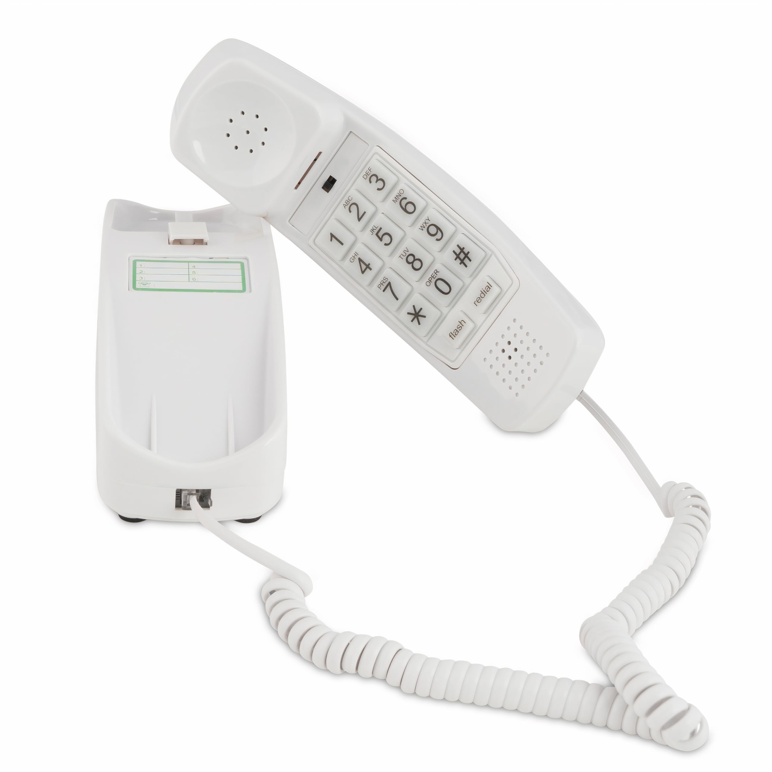 Corded Landline Phone With Big Button Ligthed Keypad, (Choctaw White)