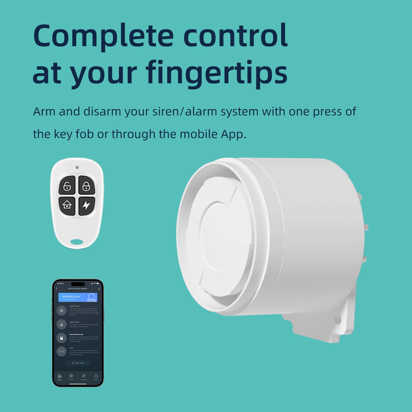 Grsico Wireless Home Alarm System 7 Piece Kit, Wifi Alarm System For Kids Safety, Home Security, Apartment, Door Window Alarm Wi