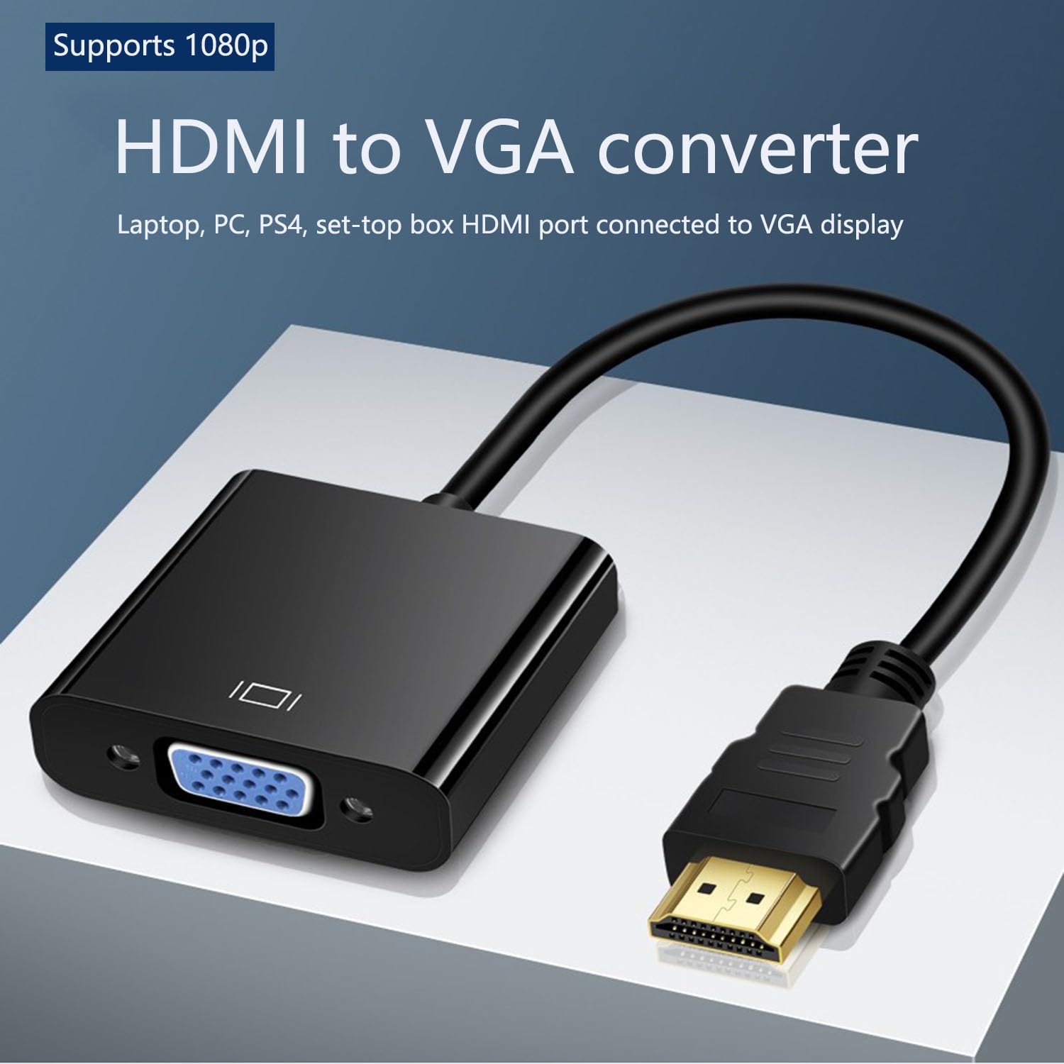 Eckdzmy Hdmi To Vga Adapter, Hdmivga Male To Female Converter With For Laptop Desktop Pc Ps3 Ps4 Xbox 360 Wii U Hdtv Monitor Pro