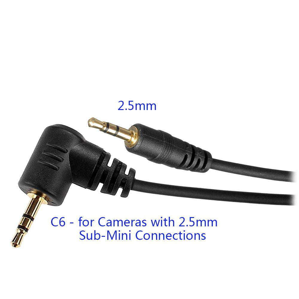 Pholsy 2.5Mm C6 Off-Camera Remote Cable Compatible With Canon Eosr Rp R6 Ra 90D 250D 200D 850D Sx70Hs; For Olympus E-M1X E-M1 Ii