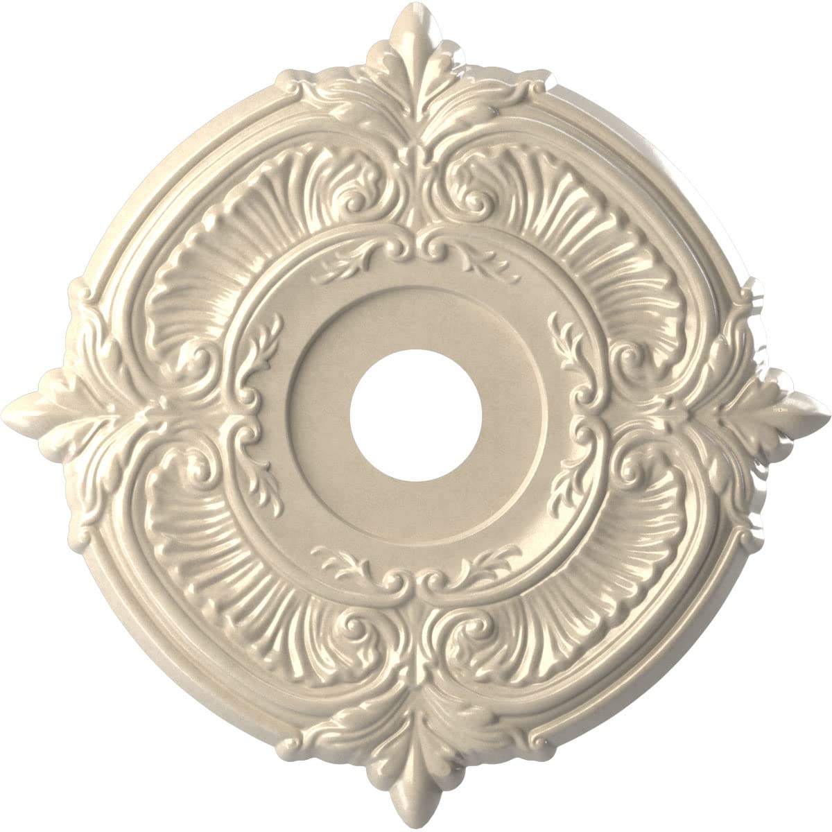 Ekena Millwork Cmp19Atepe Attica Thermoformed Pvc Ceiling Medallion (Fits Canopies Up To 6 3/4''), 19''Od X 3 1/2''Id X 1''P, Un