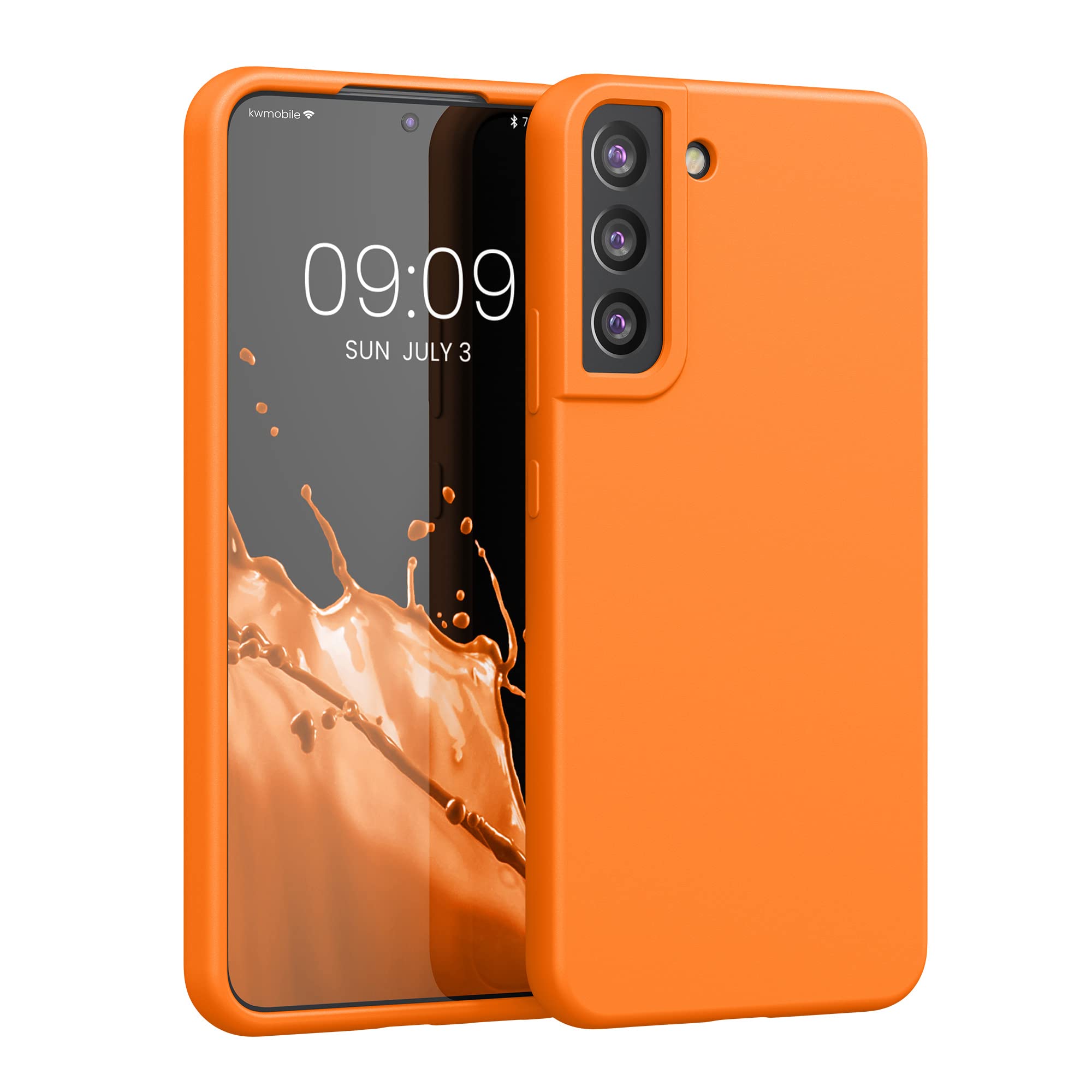 kwmobile Case Compatible with Samsung Galaxy S22 Plus Case - TPU Silicone Phone Cover with Soft Finish - Fruity Orange