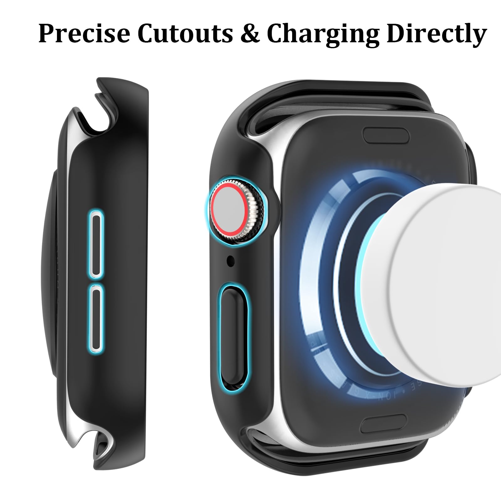 Haanilkyi [6 Pack] Case For Apple Watch Series 10 46Mm Screen Protector, Ultra Thin Tempered Glass Full Coverage Hard Pc Protect