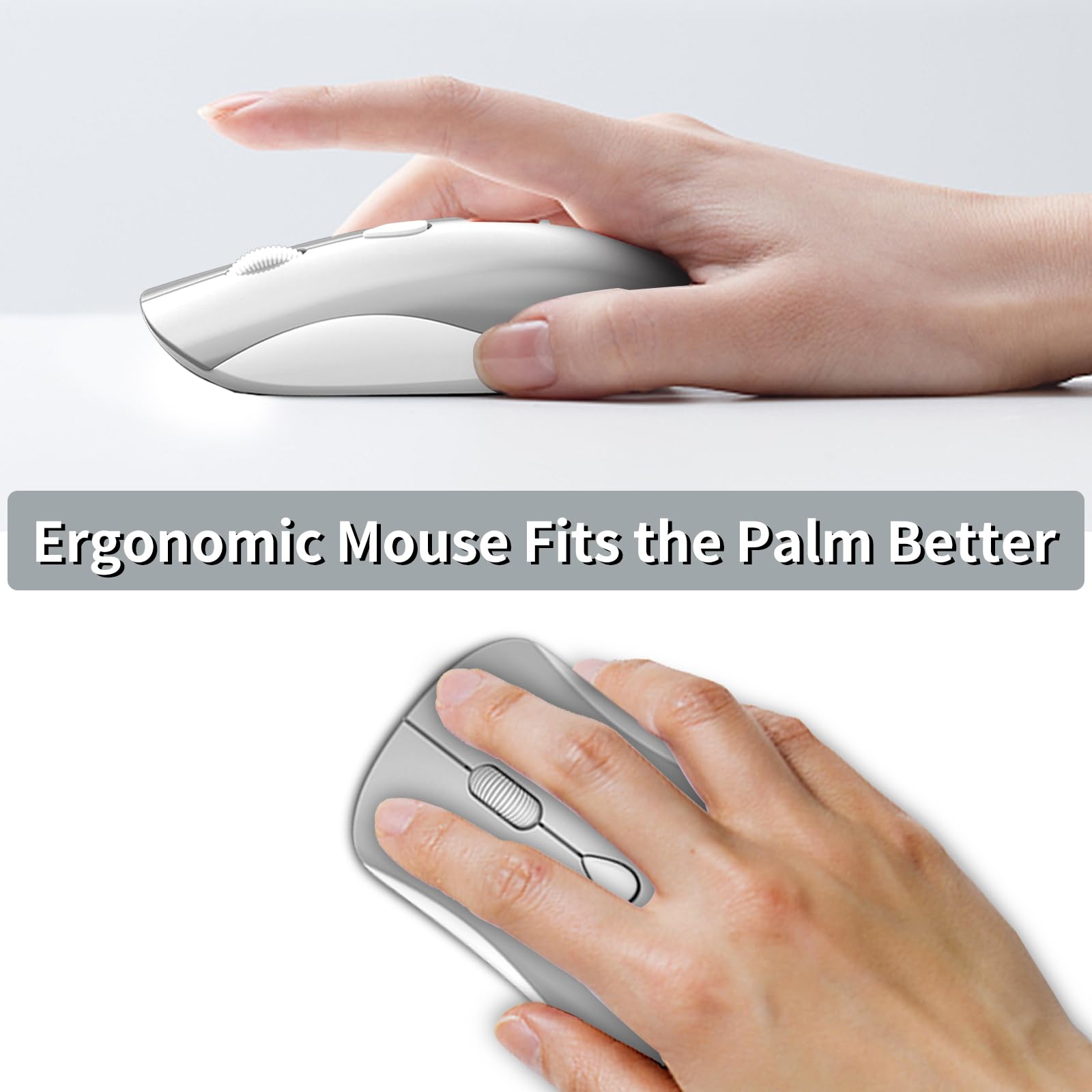 Shunjinrun Wireless Mouse, 2.4Ghz Slim Portable Computer Mice With Usb Nano Receiver, 2400 Dpi, Quiet Clicks, Usb Cordless Silen