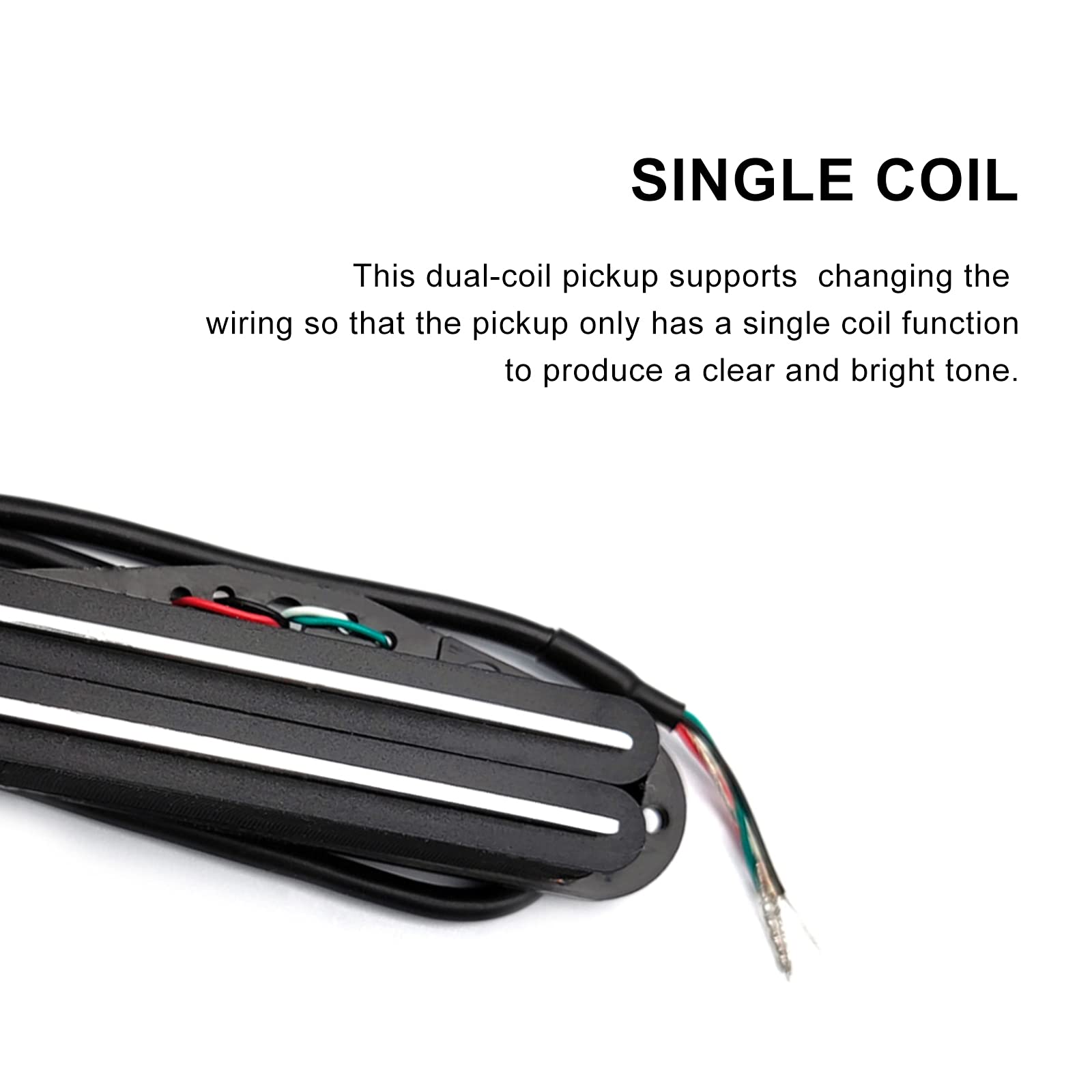 Saphue Dual Humbucker Single Coil Sized Guitar Humbucker Pickup Fit Fender Strat Squier Tele Electric Guitar (Black)