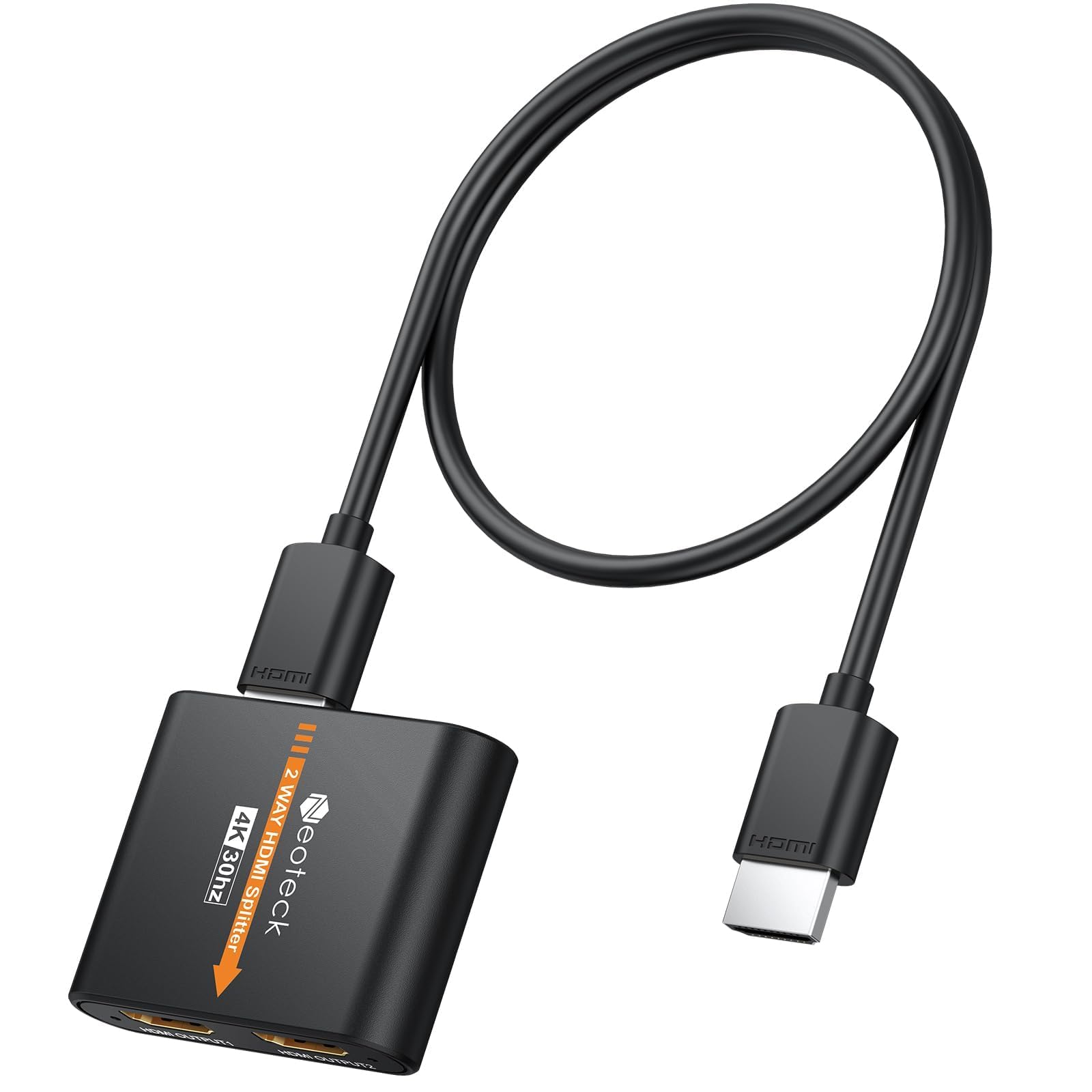 Neoteck 1 In 2 Out Hdmi Splitter, 1X2 Hdmi Splitter For Dual Monitors Duplicate/Mirror Supports 3D And 4K X 2K(30Hz) Audio Video