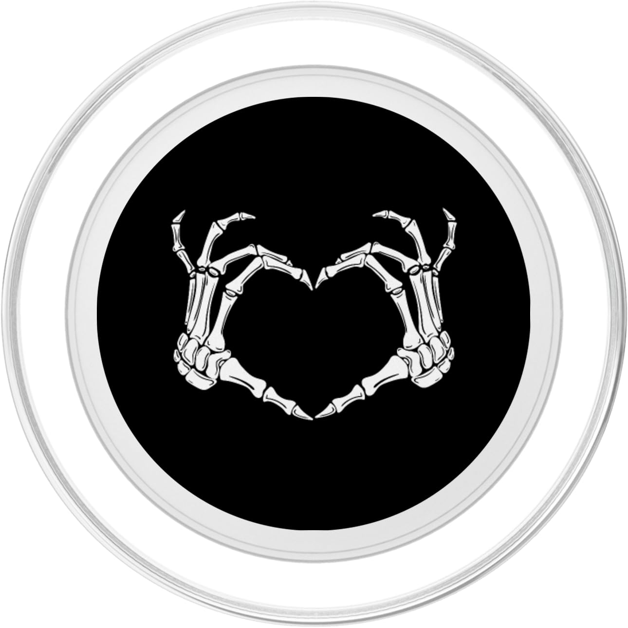 Skeleton Heart Bones Love Halloween Creepy Scary Black White Popsockets Popgrip: Swappable Grip For Phones & Tablets Popsockets