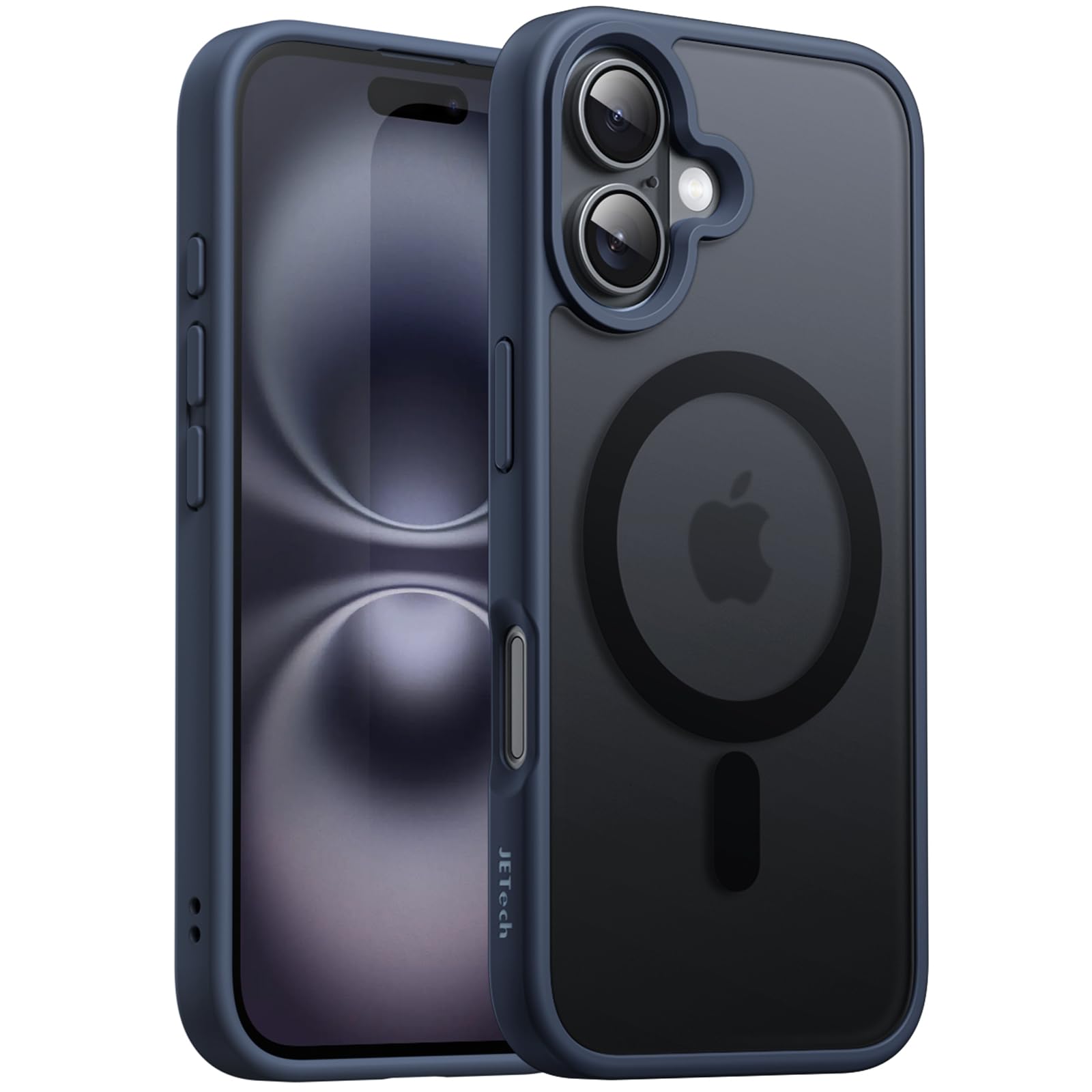 JETech Magnetic Case for iPhone 16 6.1-Inch Compatible with MagSafe, Translucent Matte Back Slim Shockproof Phone Cover (Storm B