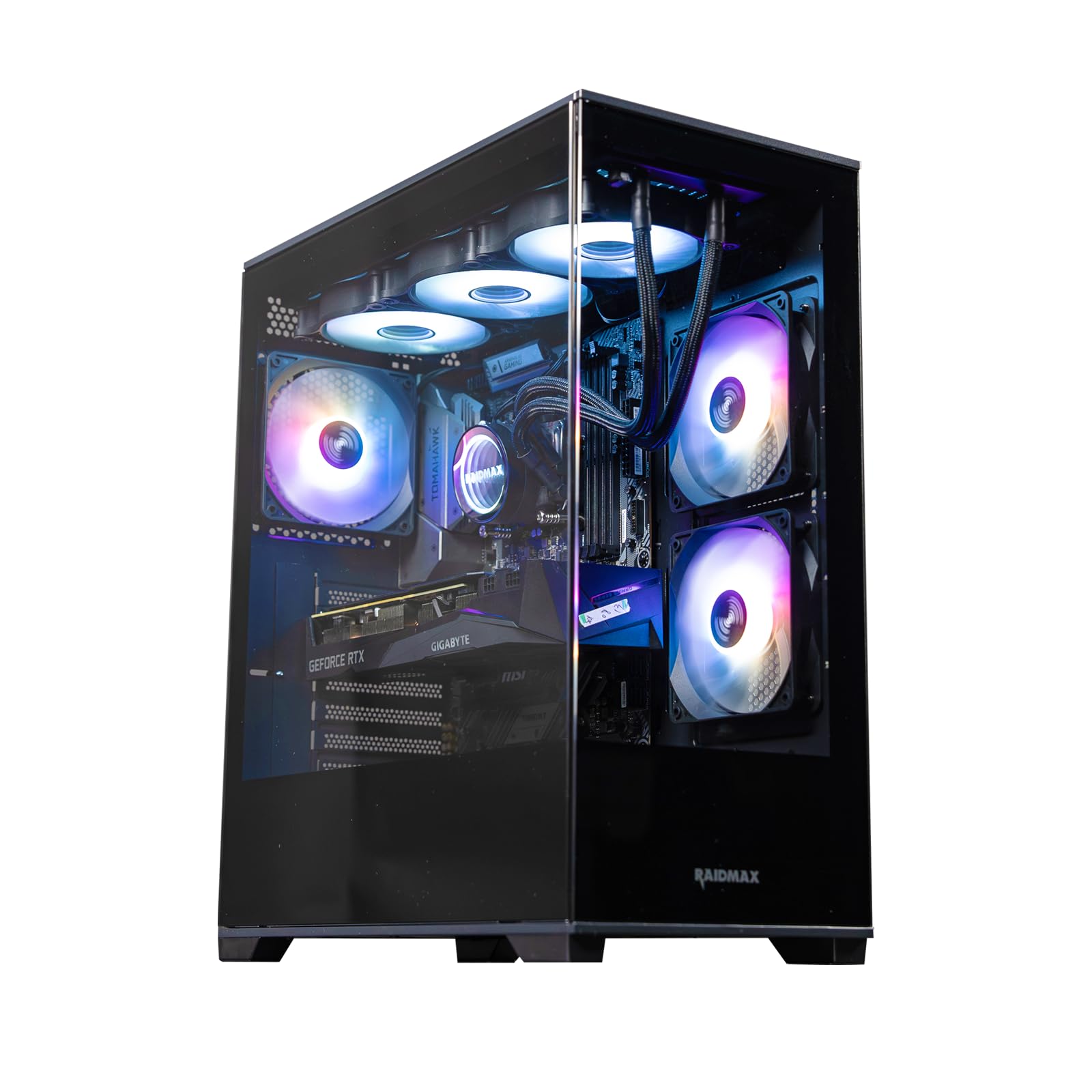 Raidmax Infinita Series Tempered Glass Aqua View Case   Corner Structure Free Panoramic Design, Argb Fans Included, And Support