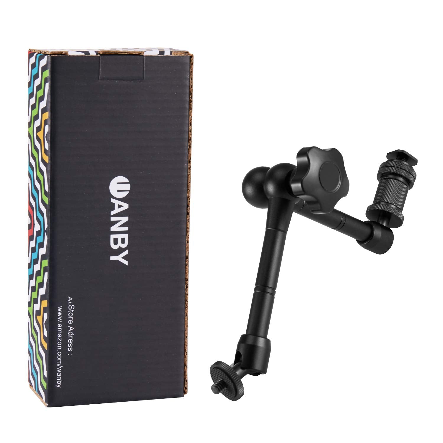 Wanby 11 Inch Articulating Friction Magic Arm Adjustable W/Hot Shoe Mount 1/4'' Tripod Screw For Camera Rig, Lcd Monitor, Led Fl