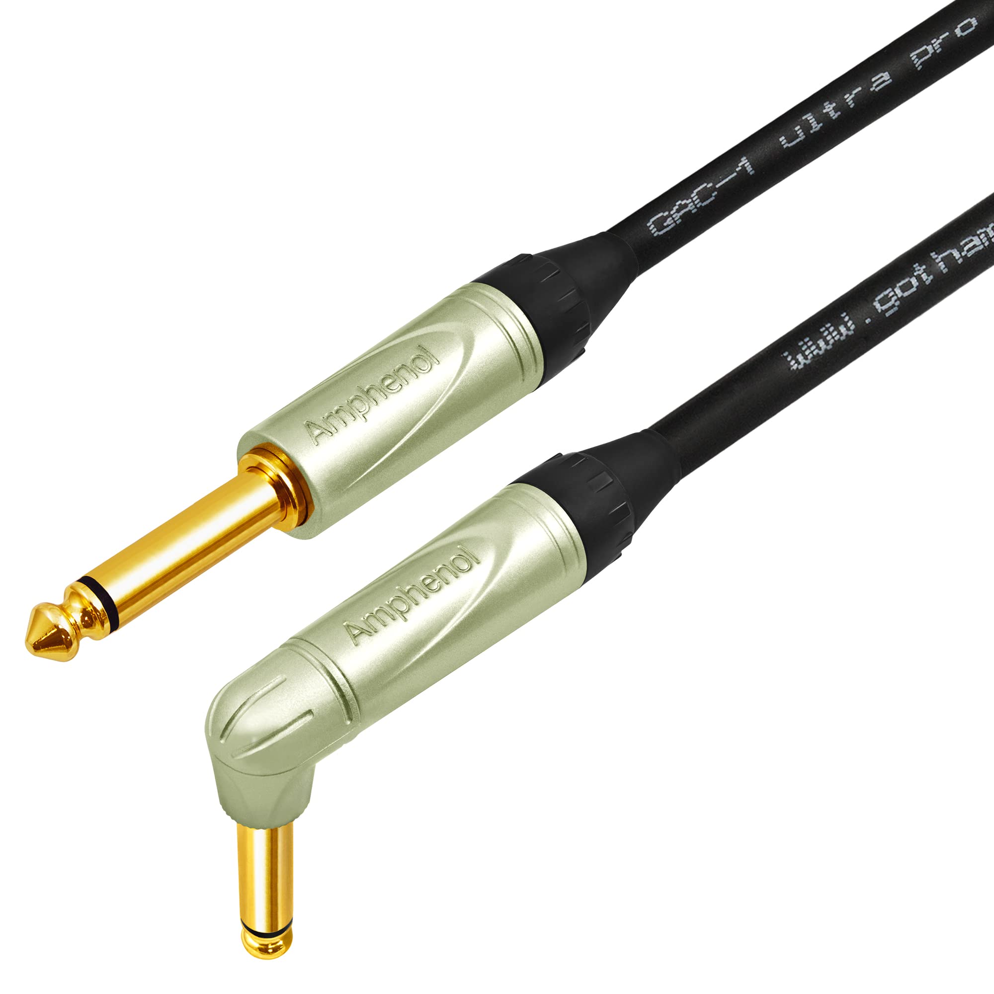 12 Foot   Gotham Gac 1 Ultra Pro (Black)   Premium, Low Capacitance (21 Pf/F) Guitar Bass Instrument Cable   Amphenol Qm2R Au &