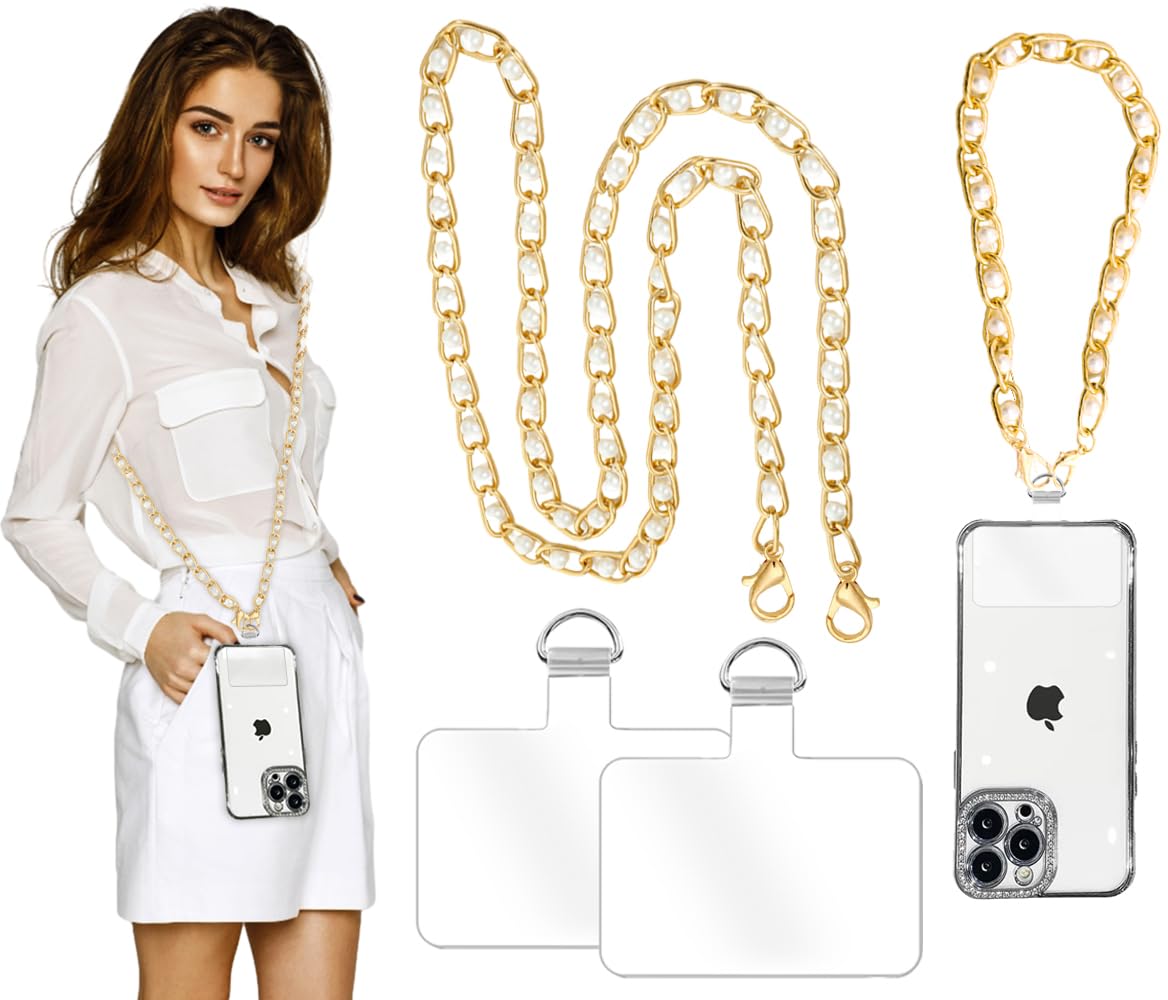 Turkalla 2Pcs Phone Crossbody Lanyard and Wrist Strap,Universal Cell Phone Lanyard Strap Cellphone Chain with 2  Tether Tab (H)