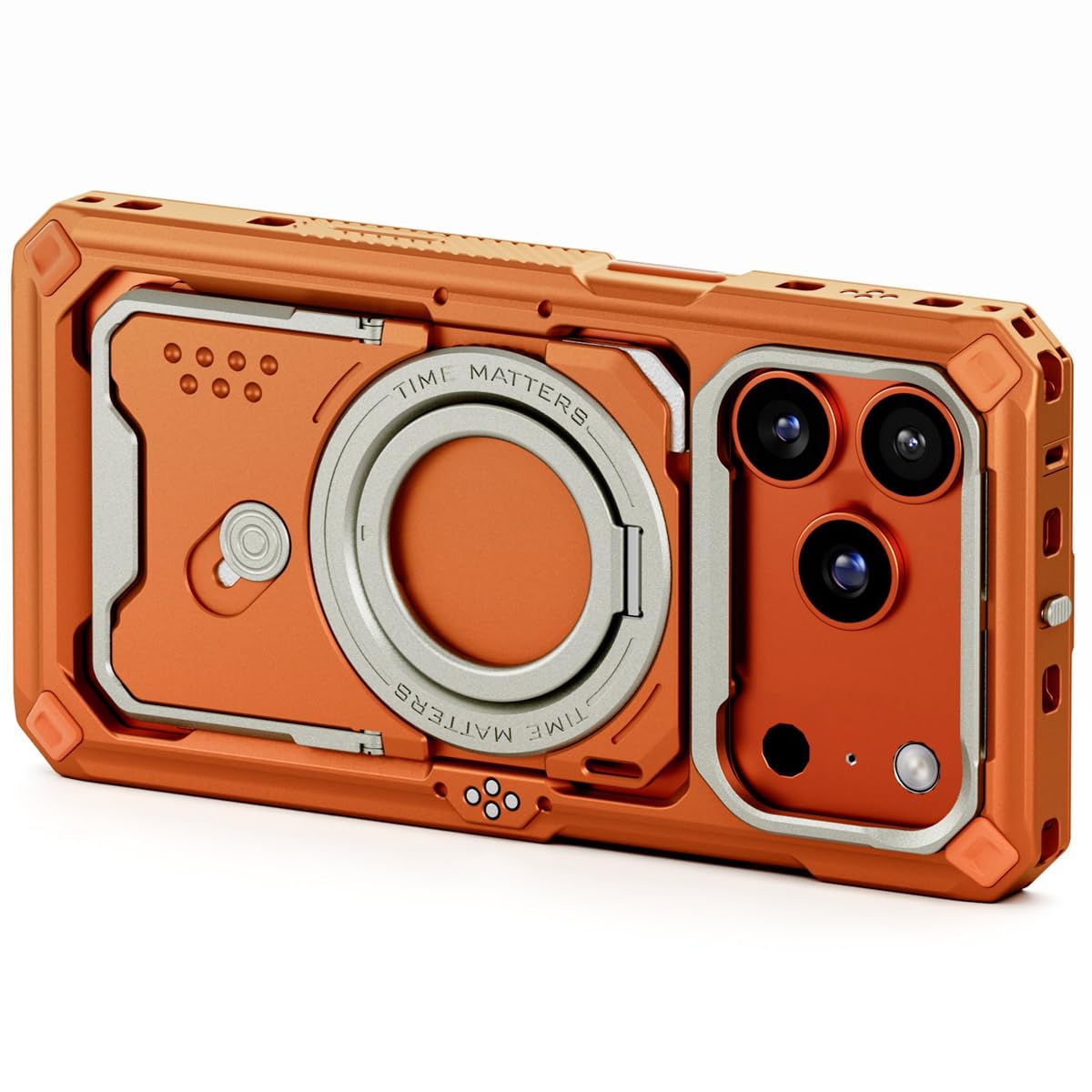 Tilta Khronos Case Compatible with iPhone 17 Pro - Orange | Snap in Design | Locking Clamp for Secure Mounting | Passthrough Pow
