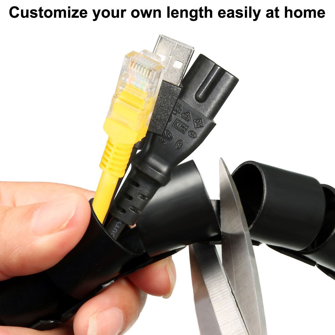 Uxcell Spiral Cable Wrap Wire Cord Wraps 3/8 Inch X 26Ft Black Pe Polyethylene Tubing For Computer Wire