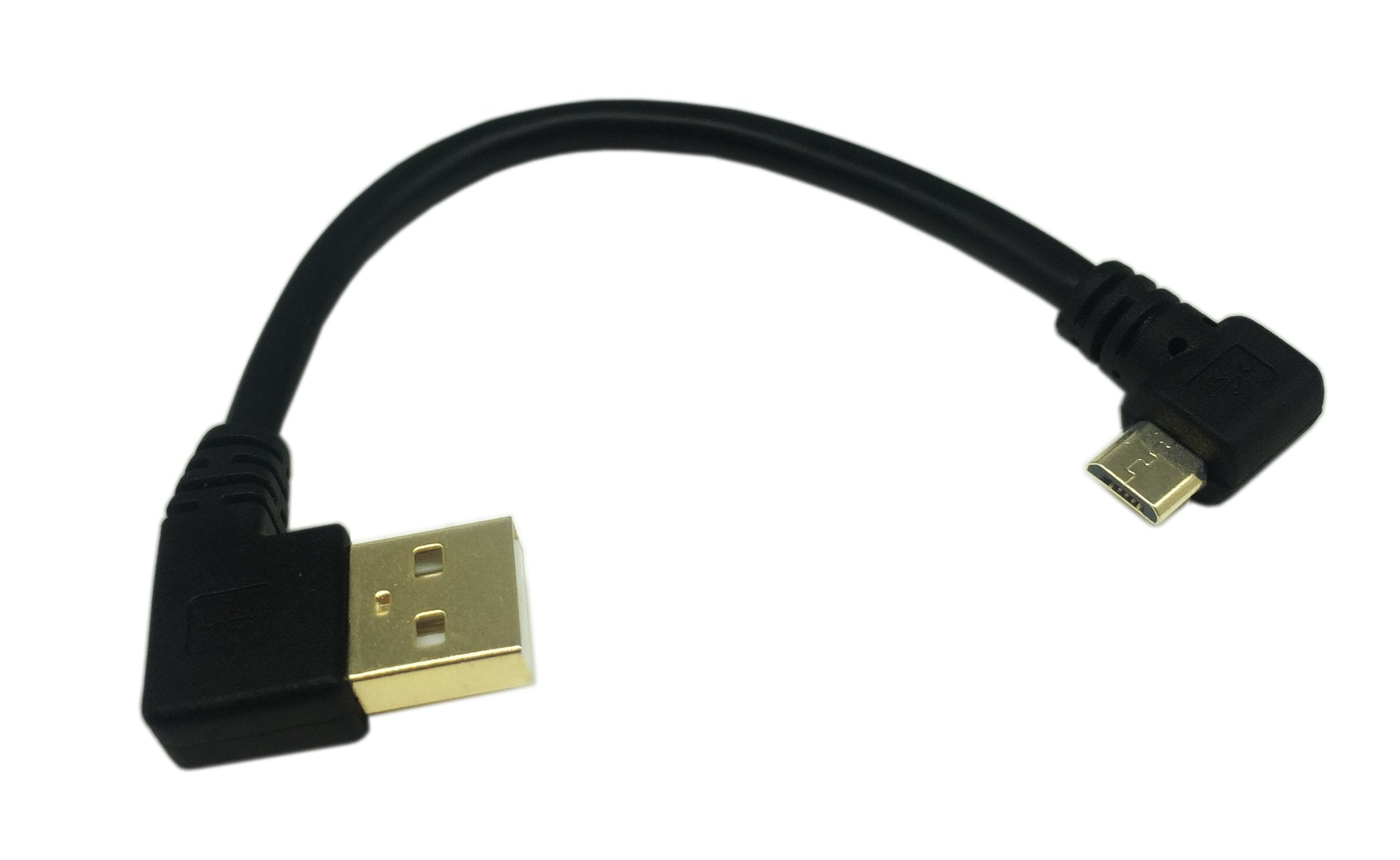 Cerrxian 15Cm 6Inch Micro Usb Short Cable Combo Gold Plated Left & Right Angle Micro Usb 5 Pin Male To Usb 2.0 Type A Left Angle