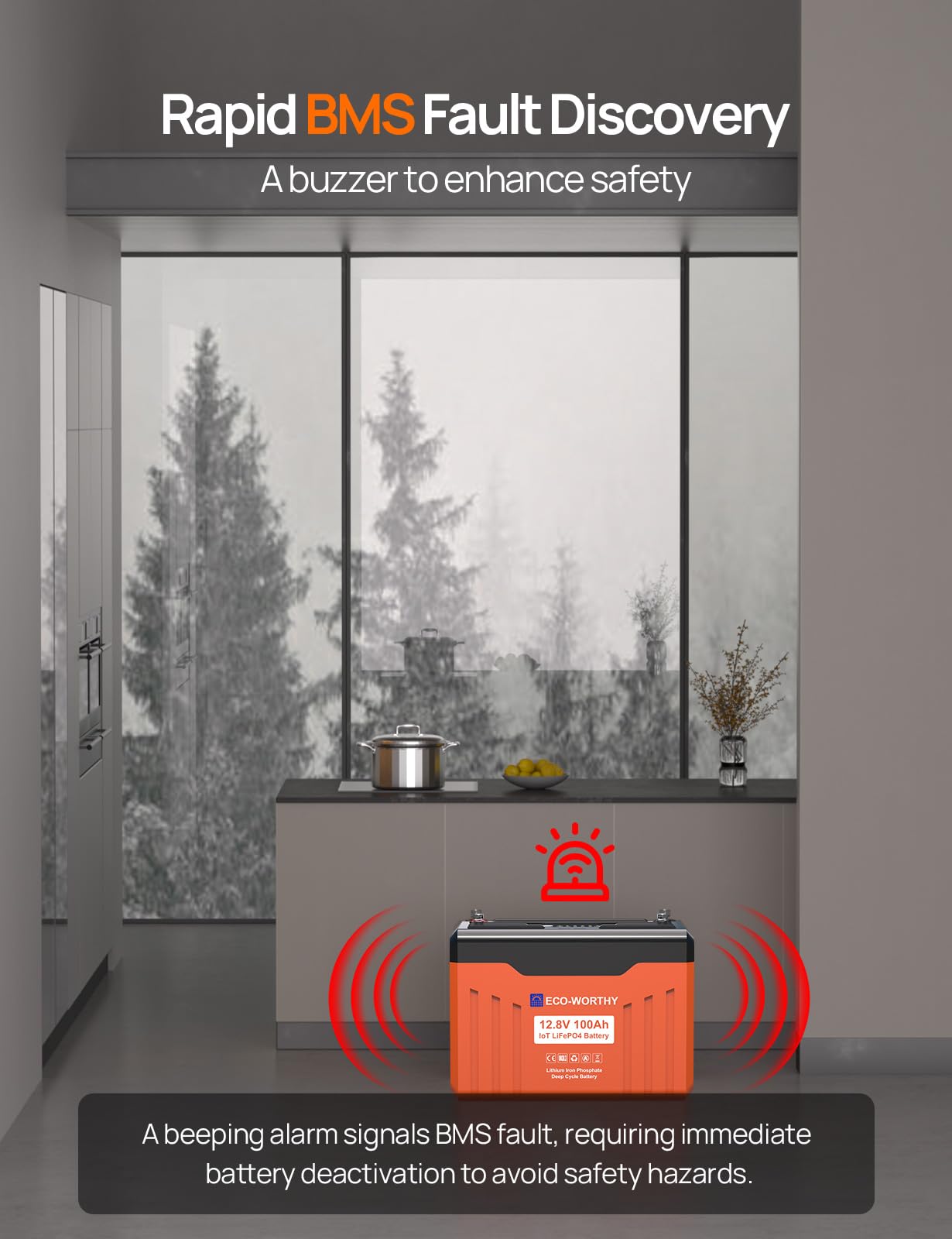 Eco-Worthy 12V 100Ah Lifepo4 Lithium Battery With Battery Status Display, Upgrade 2.0 With Built-In Bluetooth, 100A Bms With Low