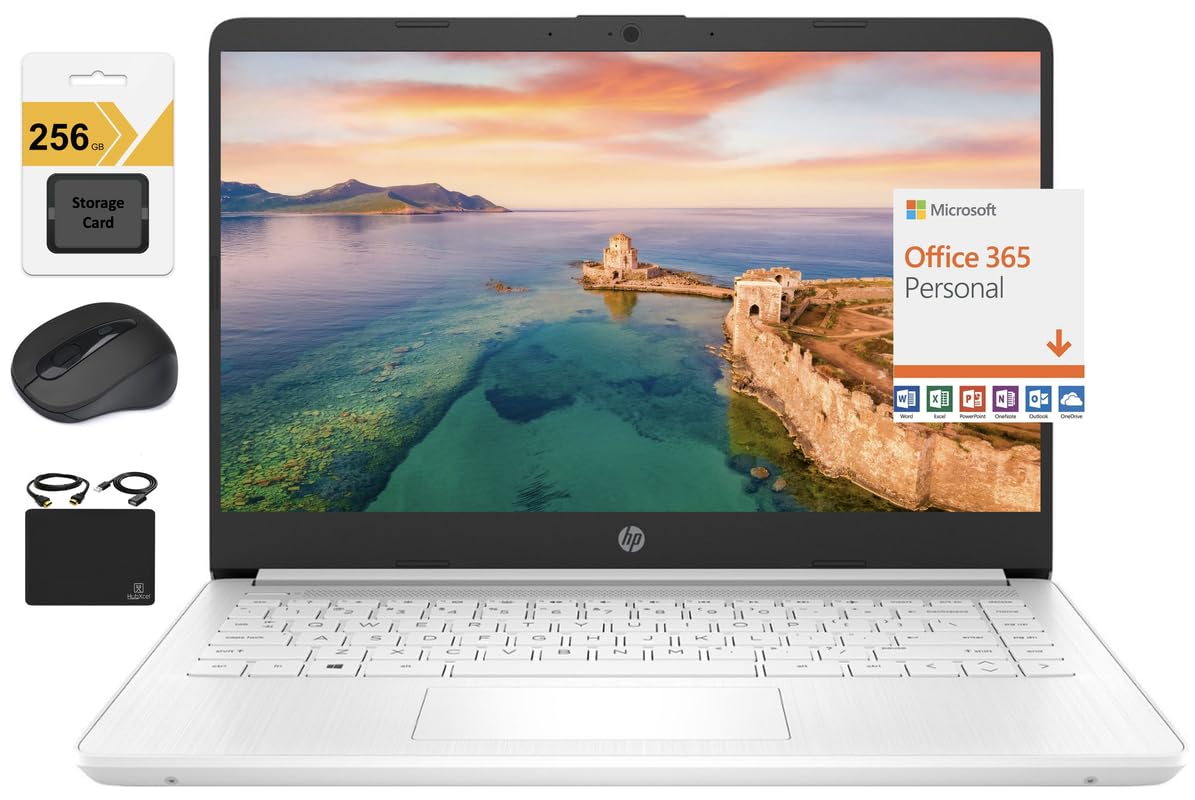 Hp Newest 14'' Hd Ultral Light Thin Laptop, Quad Core Intel Celeron Processor, 16Gb Ram, 320Gb (64Gb Emmc+ 256Gb Sd), Wi Fi, Upt