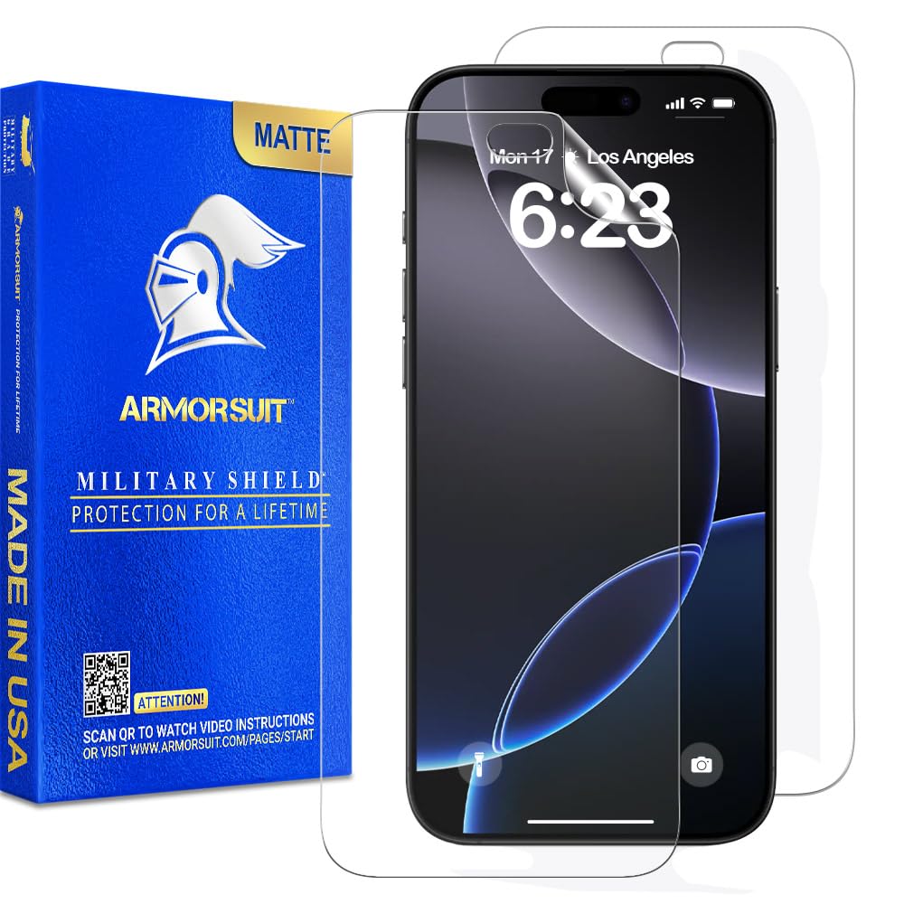 ArmorSuit 2 Pack Paper-Feel Texture Screen Protector for iPhone 16 Pro Max Case Friendly MilitaryShield Matte Film - Made in USA