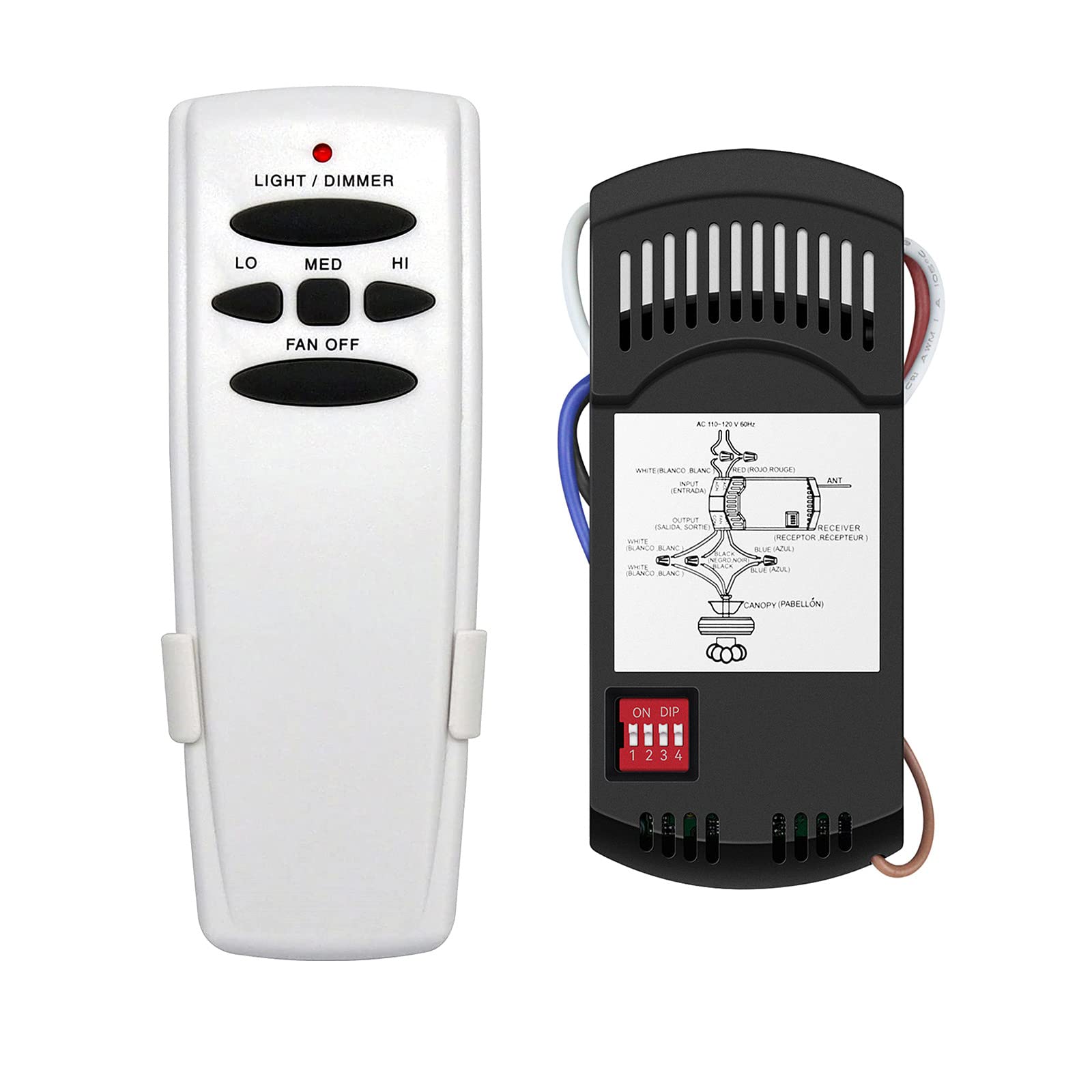 Universal Ceiling Fan Remote Control Kit Dimmable, Replacement For Hampton Bay,Hunter, Honeywell, Westinghouse Fan 28R Fan Hd Ch