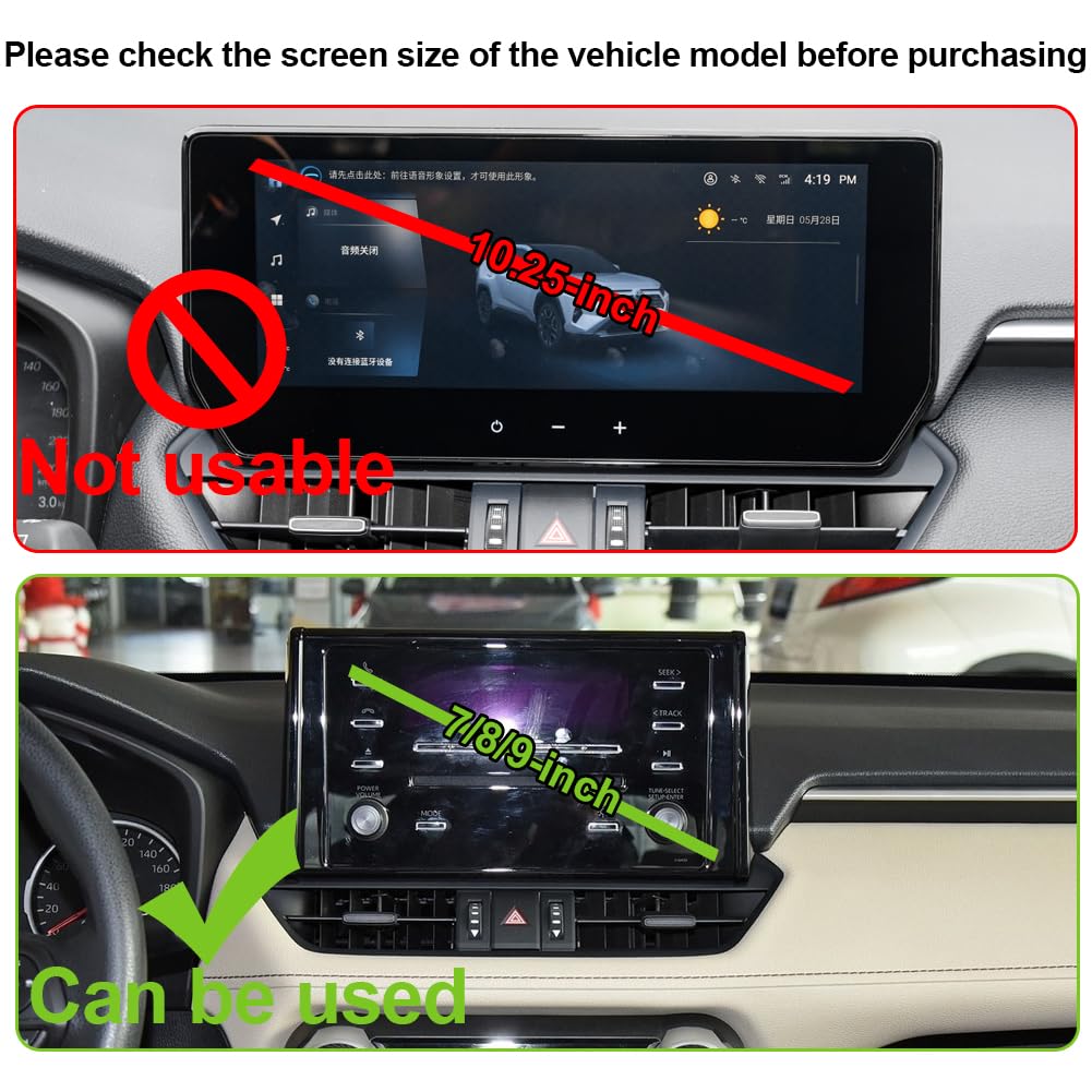 Mikeham Car Phone Holder For Toyota Rav4 Auto Accessories [Only For 2019-2024 Rav4 7/8/9-Inch Touchscreen] [Xx No Fit 10.5-Inch