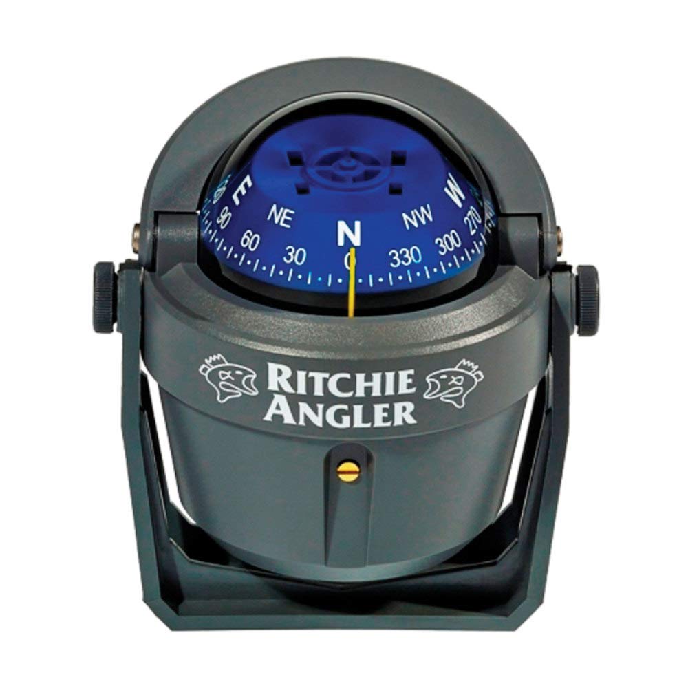 Ritchie Navigation Ra 91 Angler Compass   Bracket Mount, Gray With Blue Dial