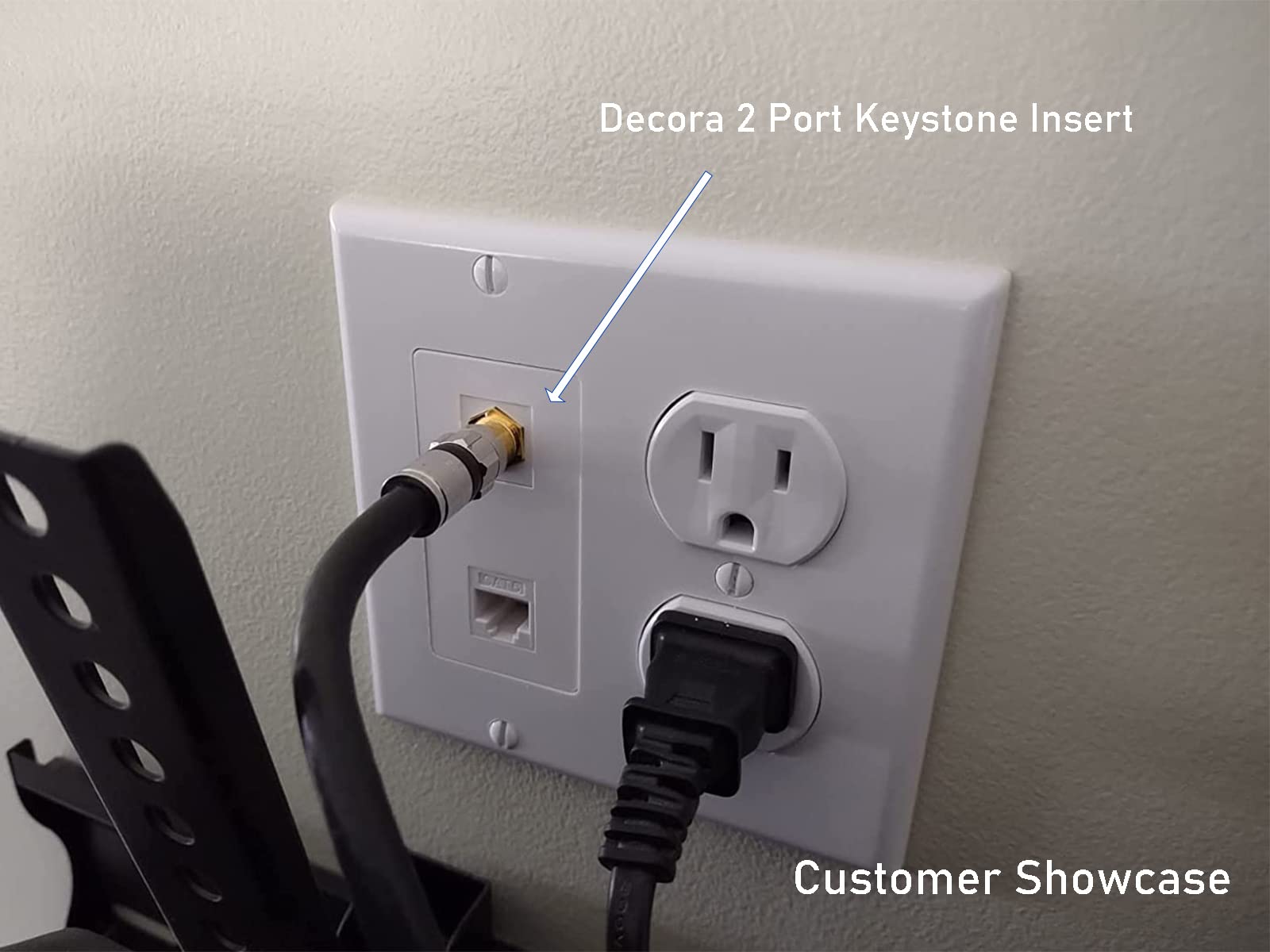 Quickport Decora Keystone Insert, 2 Port, 1 Pack White