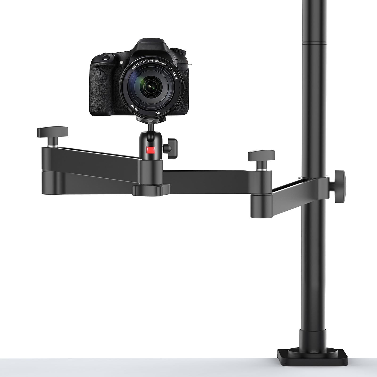 ULANZI Camera Desk Mount Stand with Flexible Arm, Overhead Mount, Articulated Arm with 360 Rotatable Ball Head, Aluminum Desk Mo