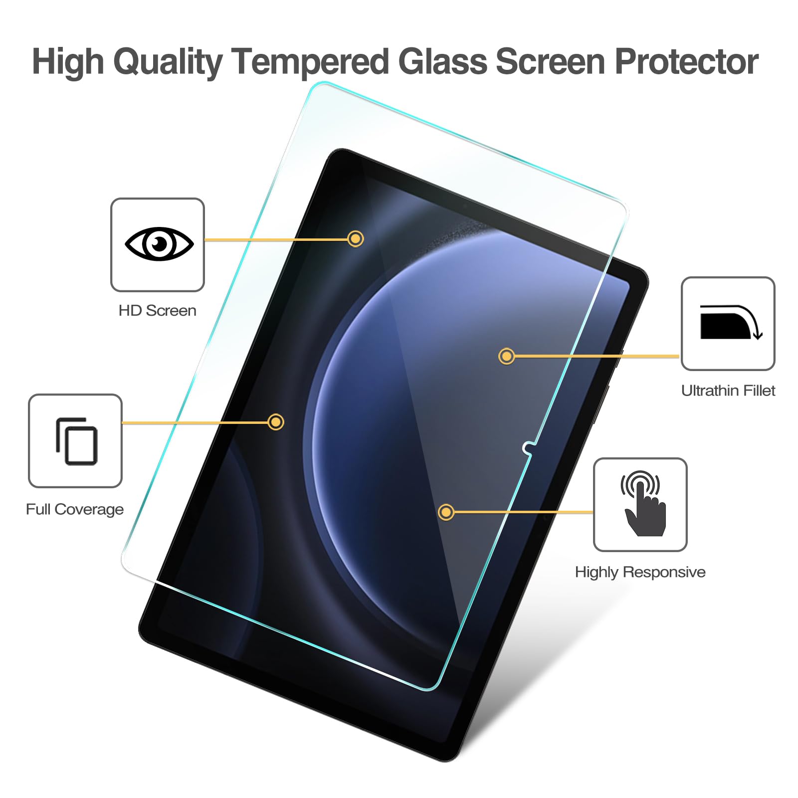 Procase 1 Pack Screen Protector For Galaxy Tab S10 Plus 2024/Tab S9 Fe Plus/S9 Plus/S8 Plus/S7 Fe/S7 Plus 12.4 Inch 2023, Tempered Glass Hd Clear Film Guard For Tablet Sm X820/X610/X810/X800/T730/T970