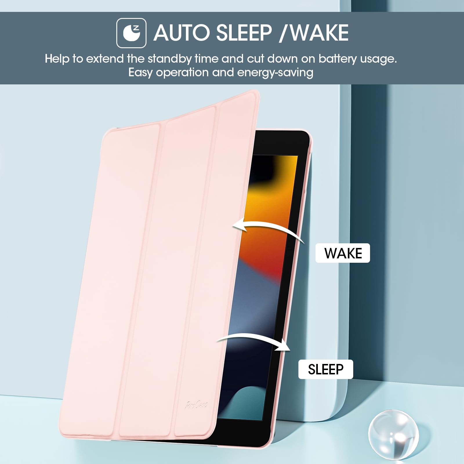 Procase For Ipad 9Th Generation 2021/ Ipad 8Th Generation 2020/ Ipad 7Th Generation 2019 Case, Ipad 10.2 Case Ipad Cover 9Th Generation  Lightpink