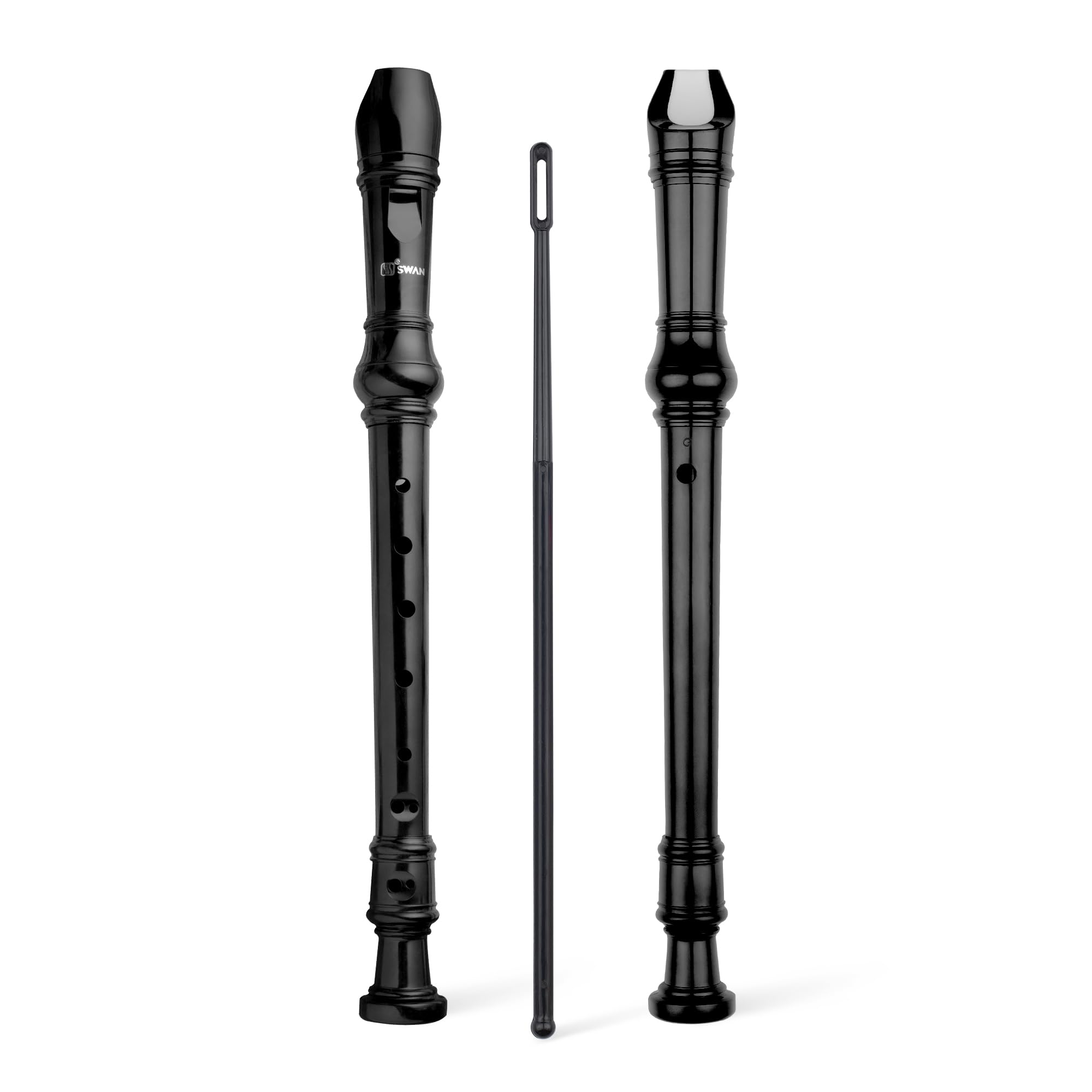 SWAN Soprano Recorder Instrument for Beginners Kids Student - German Fingering 8 Hole Flute Descant Recorders with Cleaning Rod 